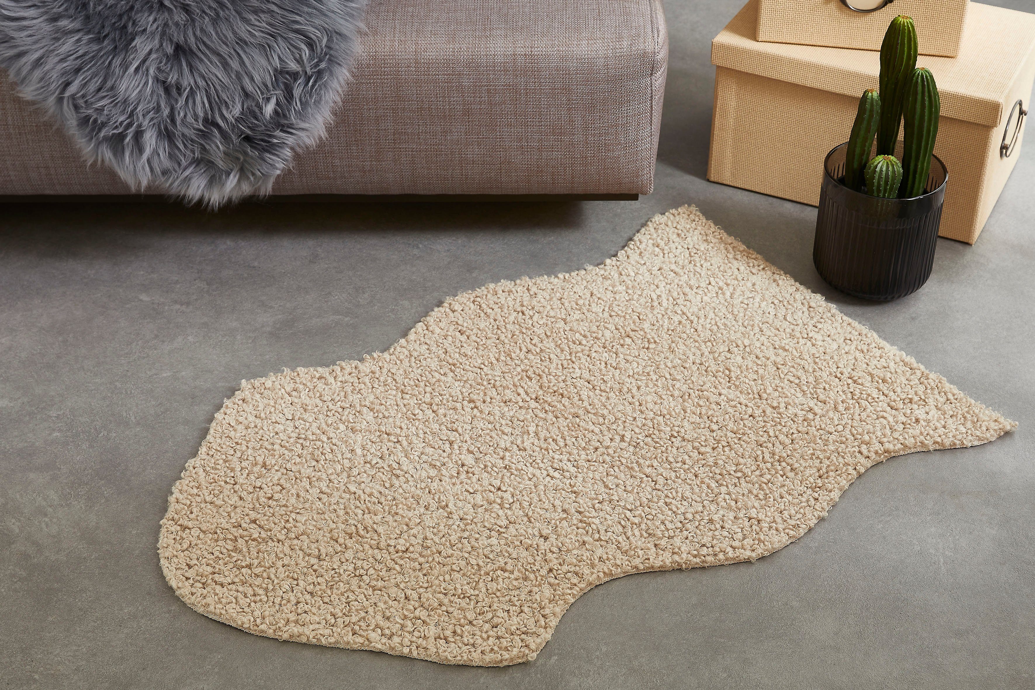 my home Fellteppich Lapua, fellförmig, Höhe: günstig online kaufen