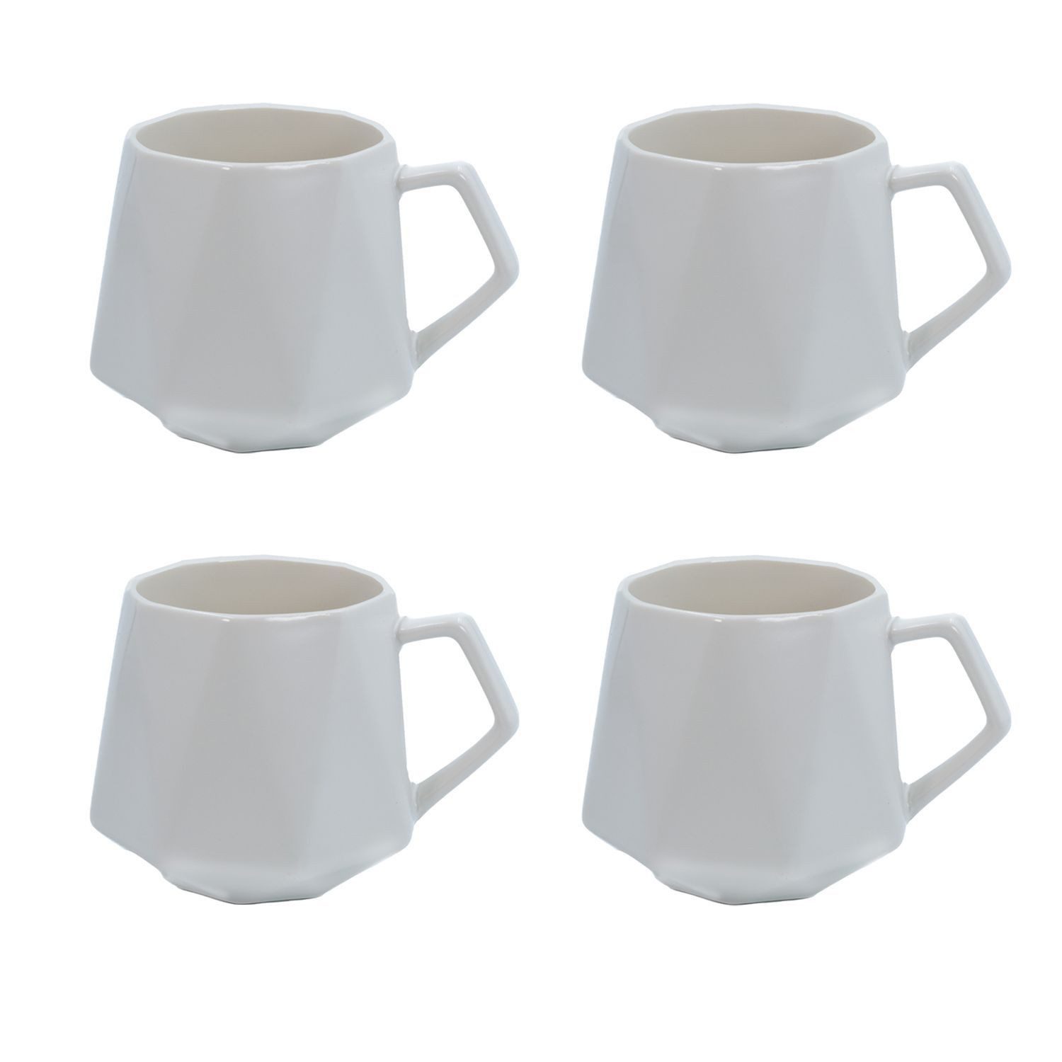 Intirilife Tasse, Keramik, Kaffee Tee Tasse in Feinschliff Optik 350 ml - 13 x 10.5 x 9.2 cm