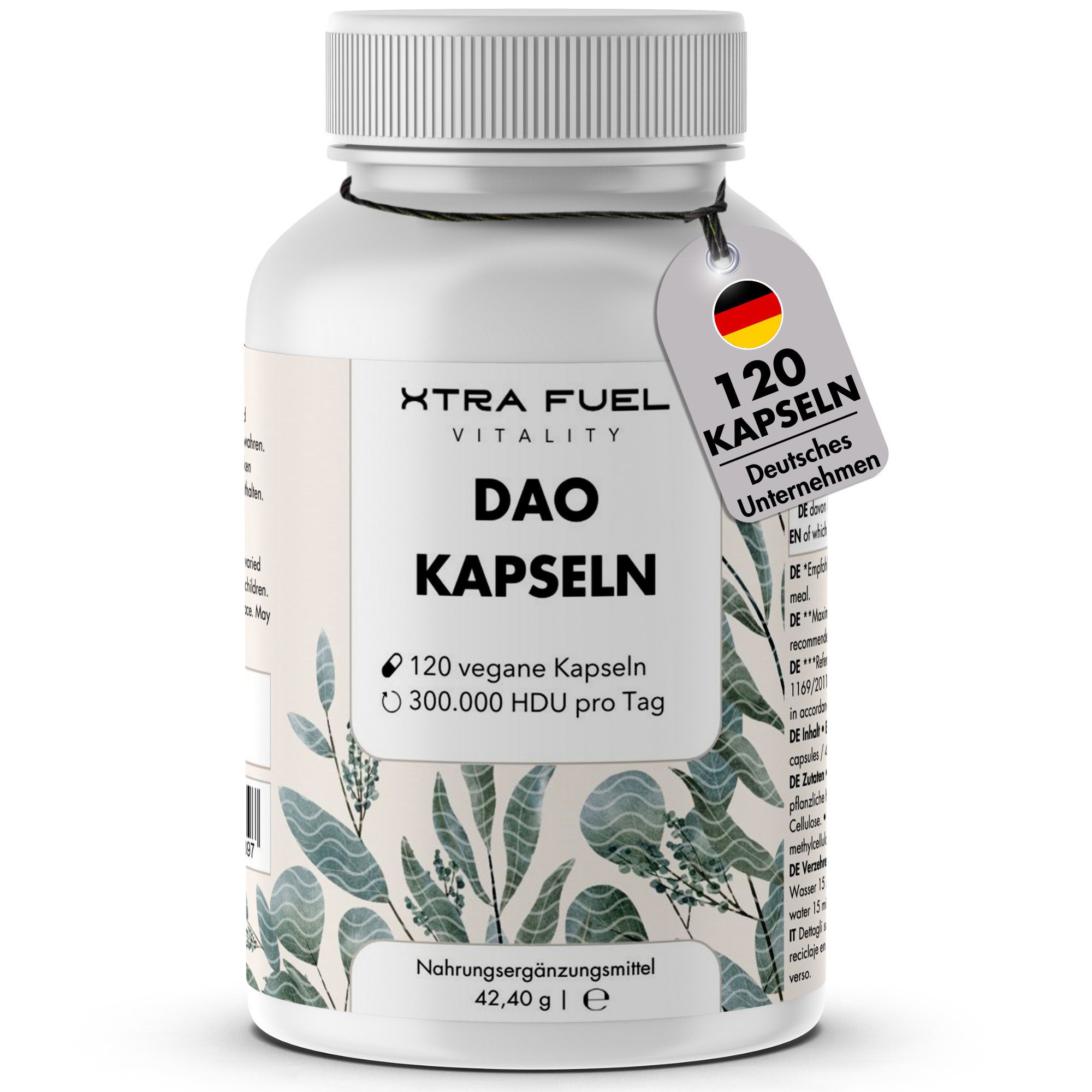 DAO Kapseln - Vegane Diaminoxidase aus Erbsensprossen - 300.000 HDU Kapsel