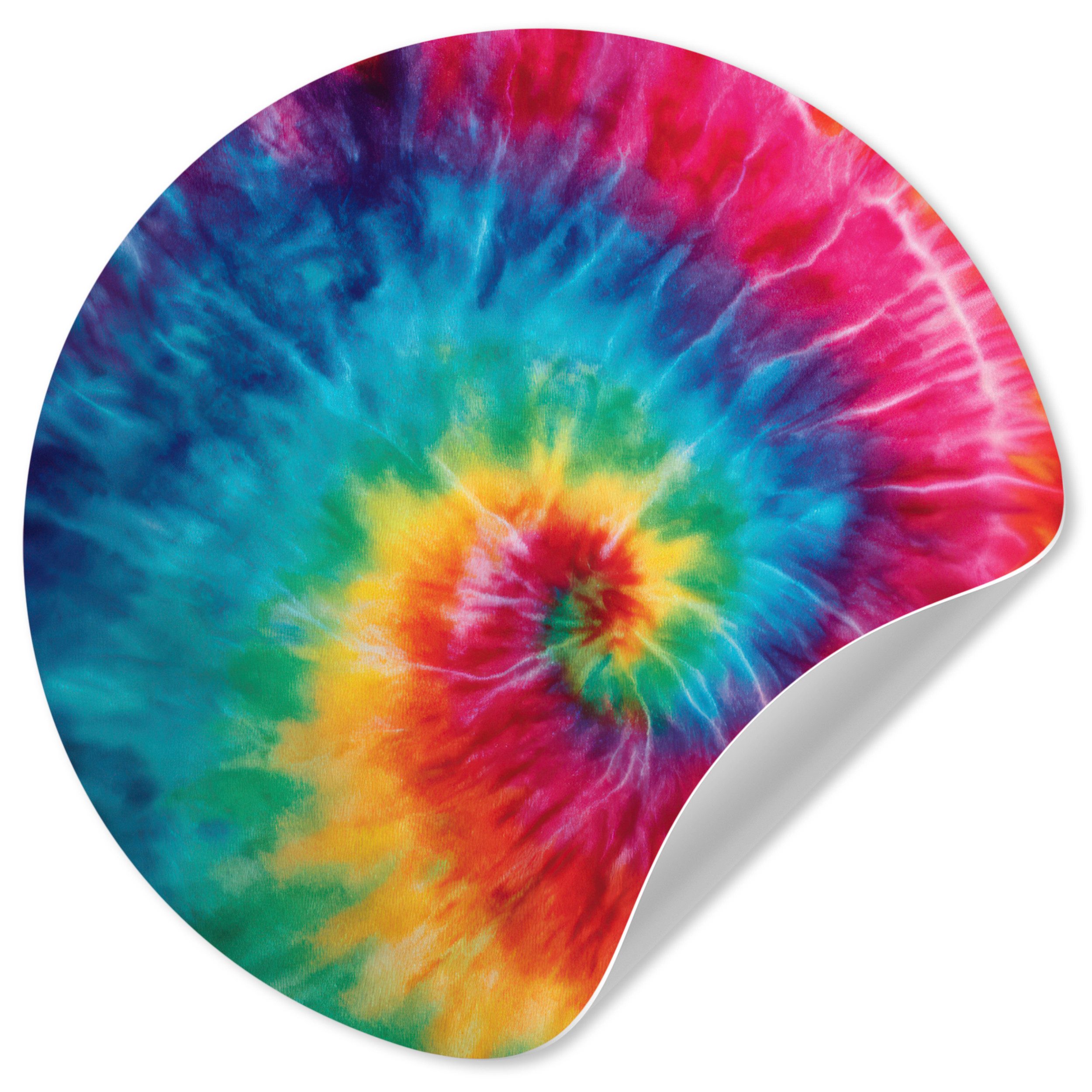 MuchoWow Wandsticker Regenbogen - Krawattenfärbung - Bunt - Blau (1 St), Wandtattoo Selbstklebend, Wohnzimmer Deko Aufkleber, 30x30 cm
