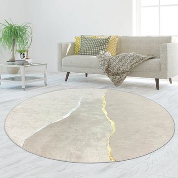 Teppich Eleganter Teppich mit Gold Silber Lichteffekt, TeppichHome24, rechteckig