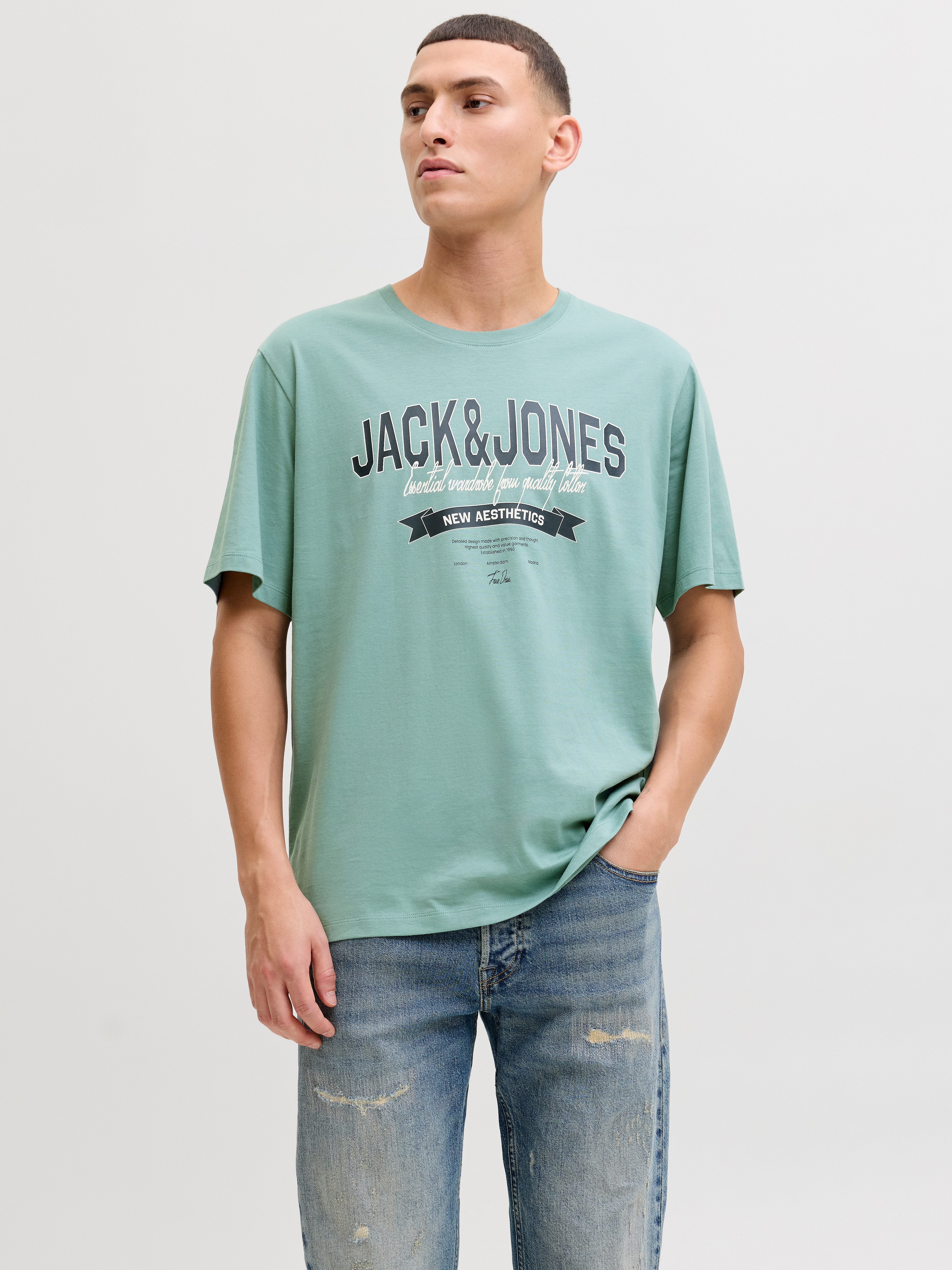 Jack & Jones Rundhalsshirt JJELOGO TEE SS O-NECK 2 COL SS26 SN mit Grafikpr günstig online kaufen