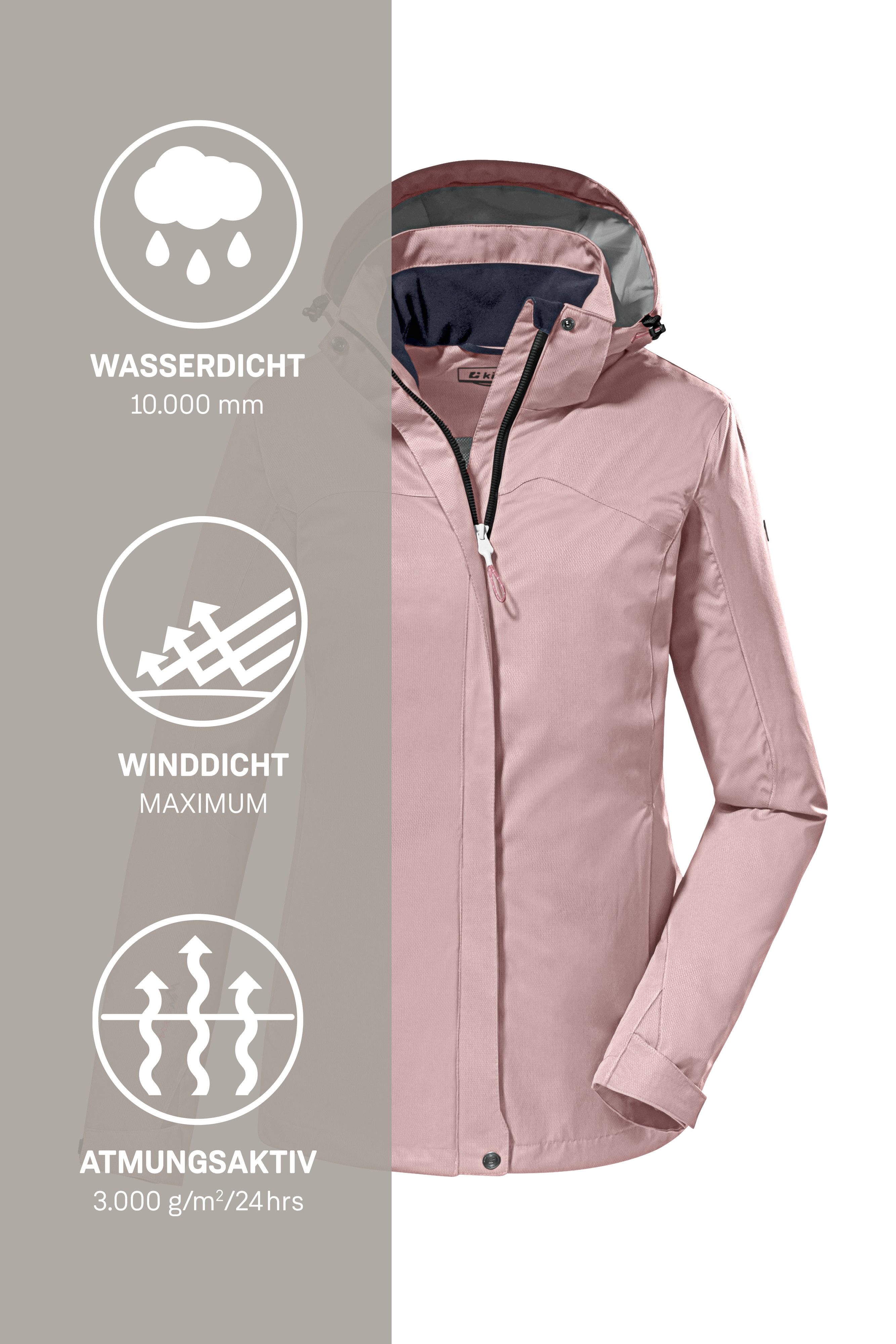 Killtec Funktionsjacke KOS 133 WMN JCKT mit Kapuze, wasserdicht, winddicht, atmungsaktiv, Wassersäule 10000 mm – Bild 4 von 5