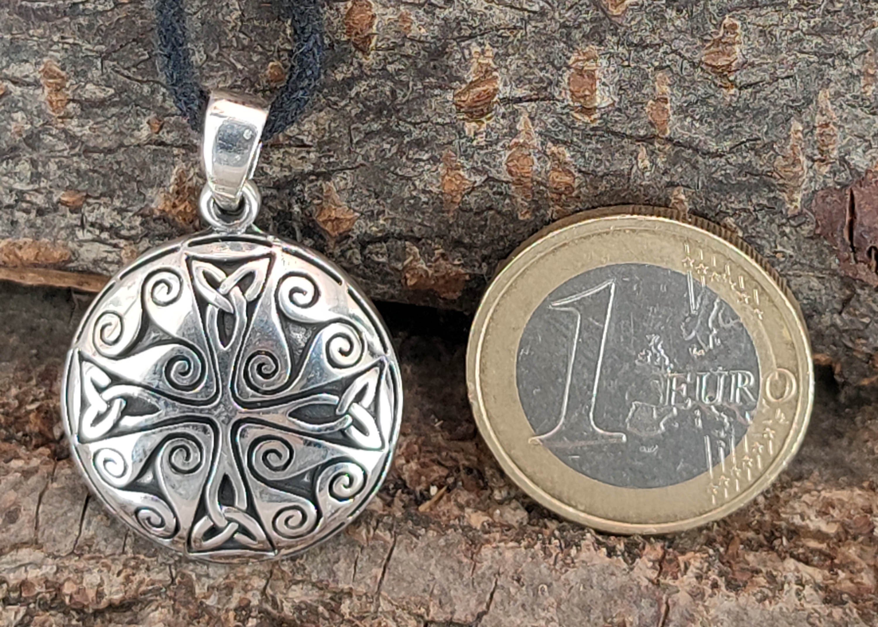 Kiss of Leather Anhänger keltisch Triskele Keltenknoten Kettenanhänger Triskelen Kreuz 925 Silber