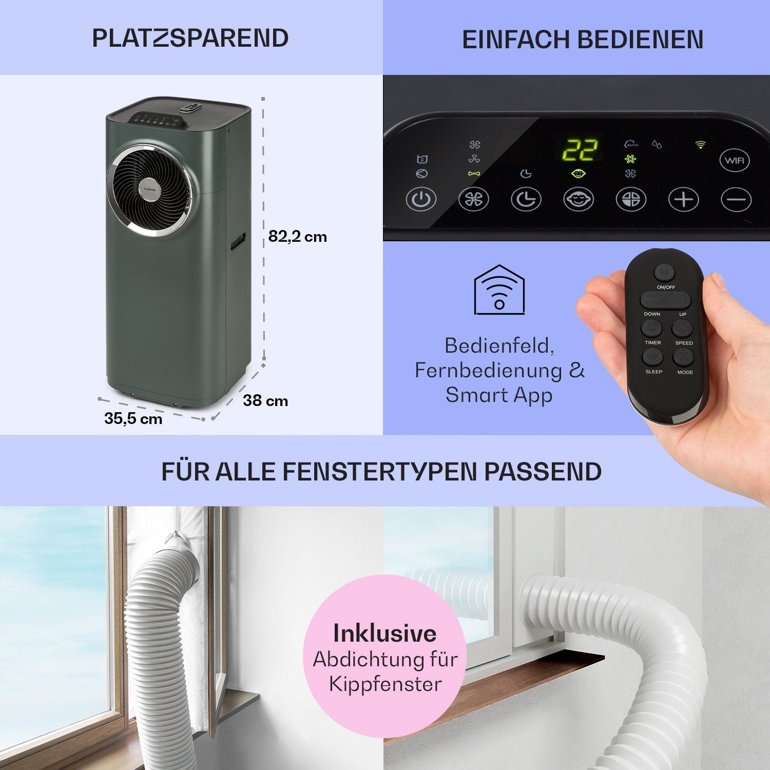 Kraftwerk Klarstein mobil Conditioner Smart, Kühlgerät Klimagerät Klimagerät Air Luftkühler