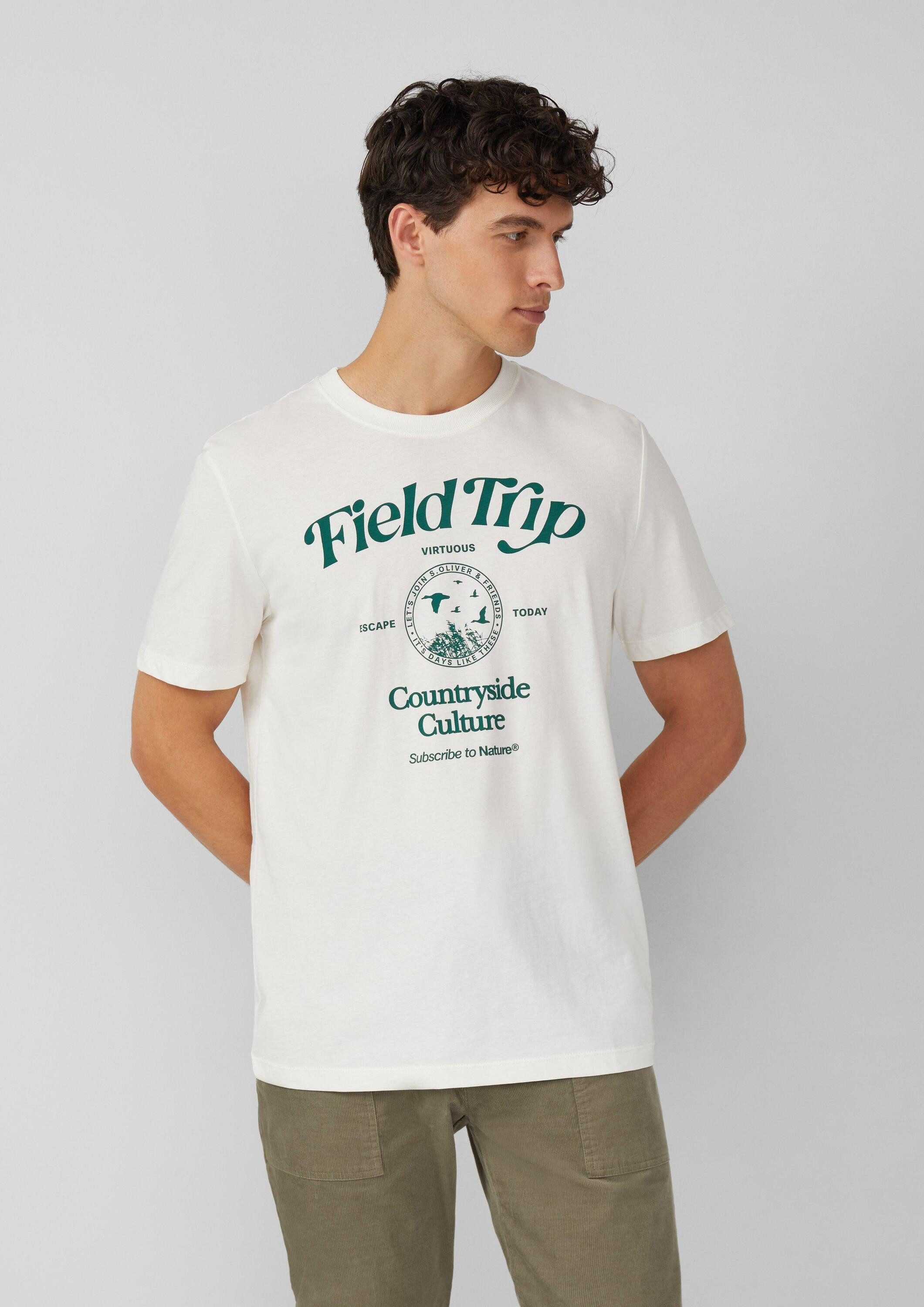 s.Oliver Kurzarmshirt T-Shirt Baumwoll-T-Shirt mit Frontprint günstig online kaufen