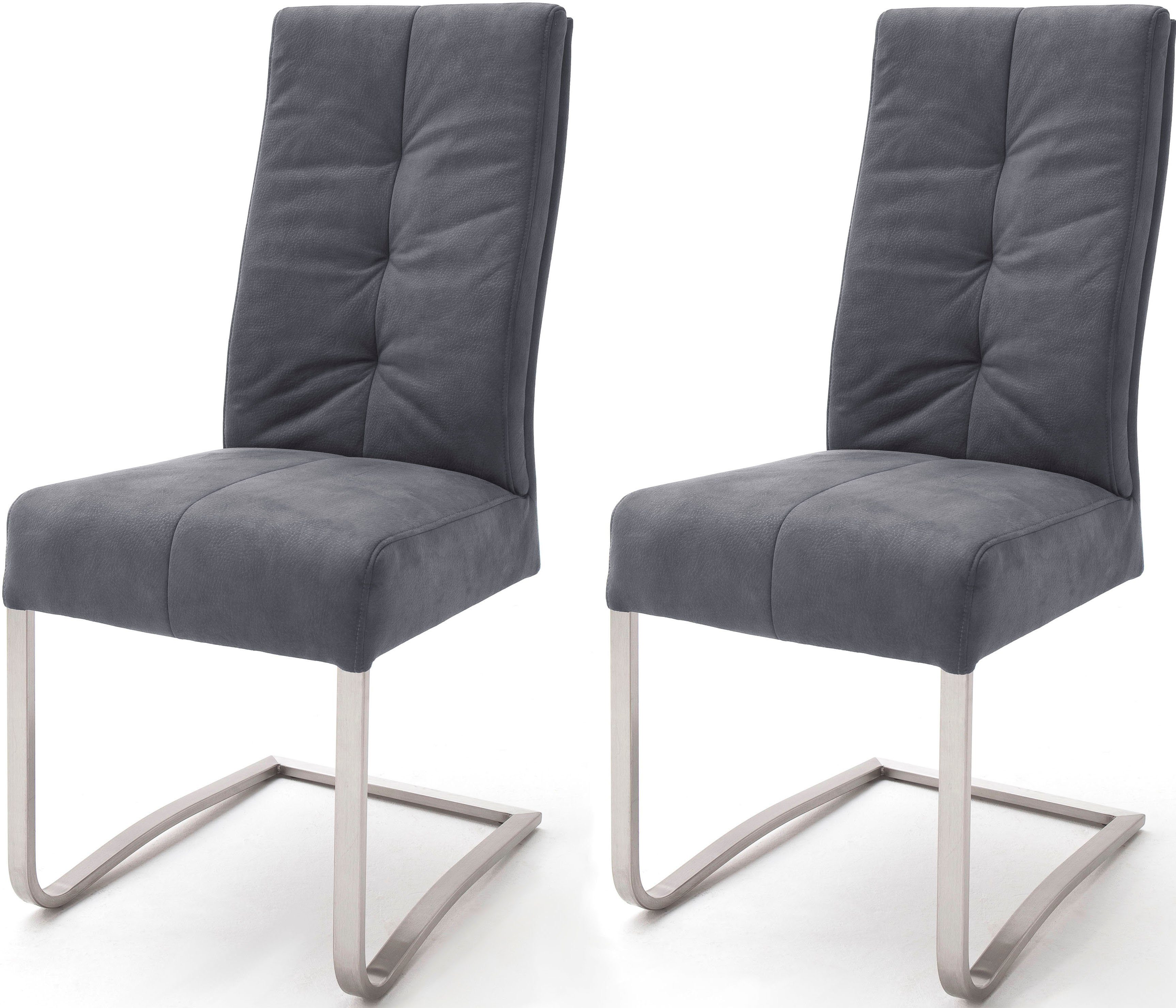 MCA furniture Esszimmerstuhl Salva Schwingstuhl 1 (Set, 2 St), mit Tonnentaschenfederkern, belastbar bis max. 120 kg Grau | Grau