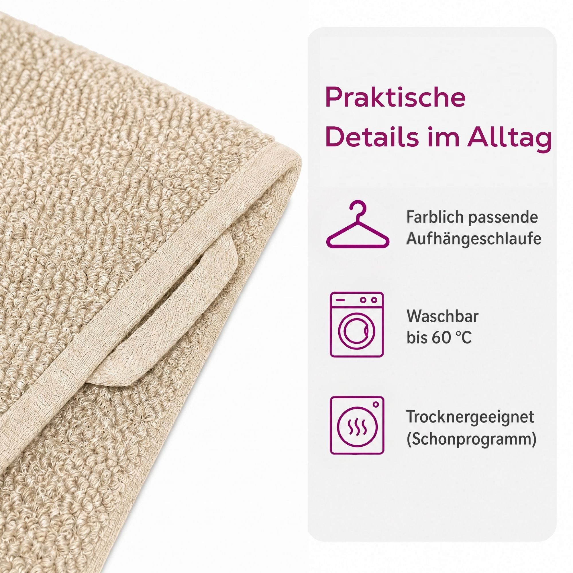 Beautex Handtuch Set, Premium Frottier Sets, 100% Baumwolle 550g/m², Multischlaufen-Optik, Frottier, saugstark, weich, flusenfrei, schnelltrocknend, schadstoffgeprüft