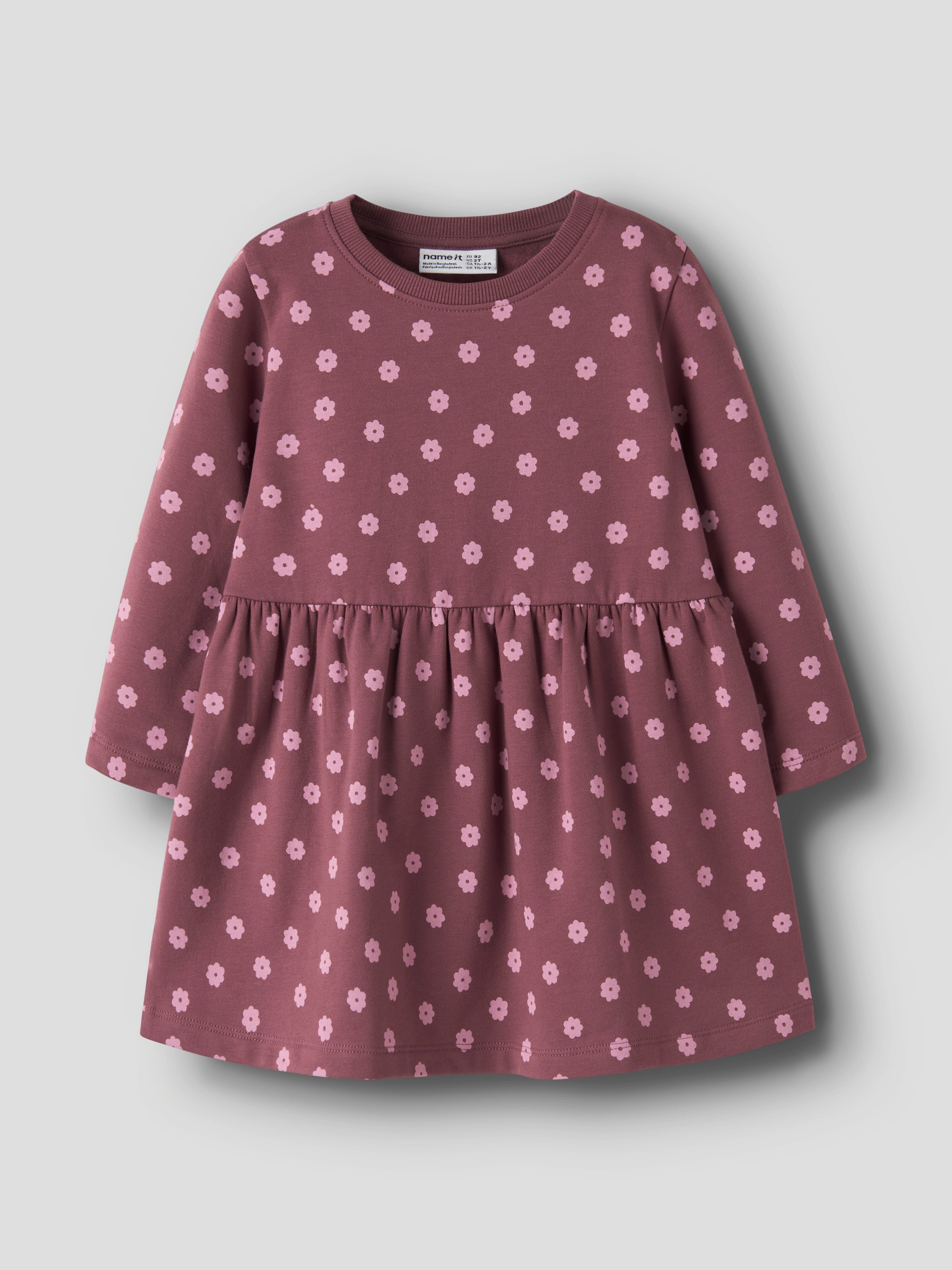 Name It Sweatkleid NMFDAVINA LS SWEAT BRU DRESS NOOS im tollen Alloverprint – Bild 2 von 4