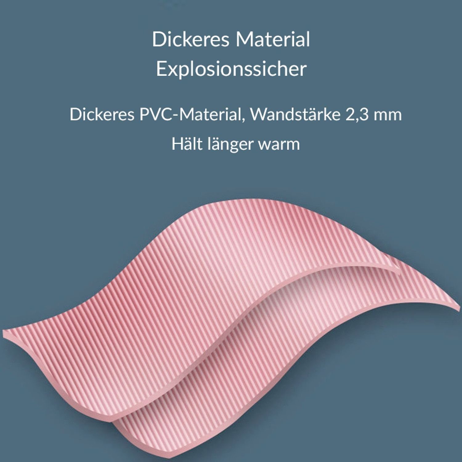 König Design Wärmflasche XXL Wärmeflasche weicher Stoff Bezug 2L Bettflasche Handwärmer, mit Strickbezug