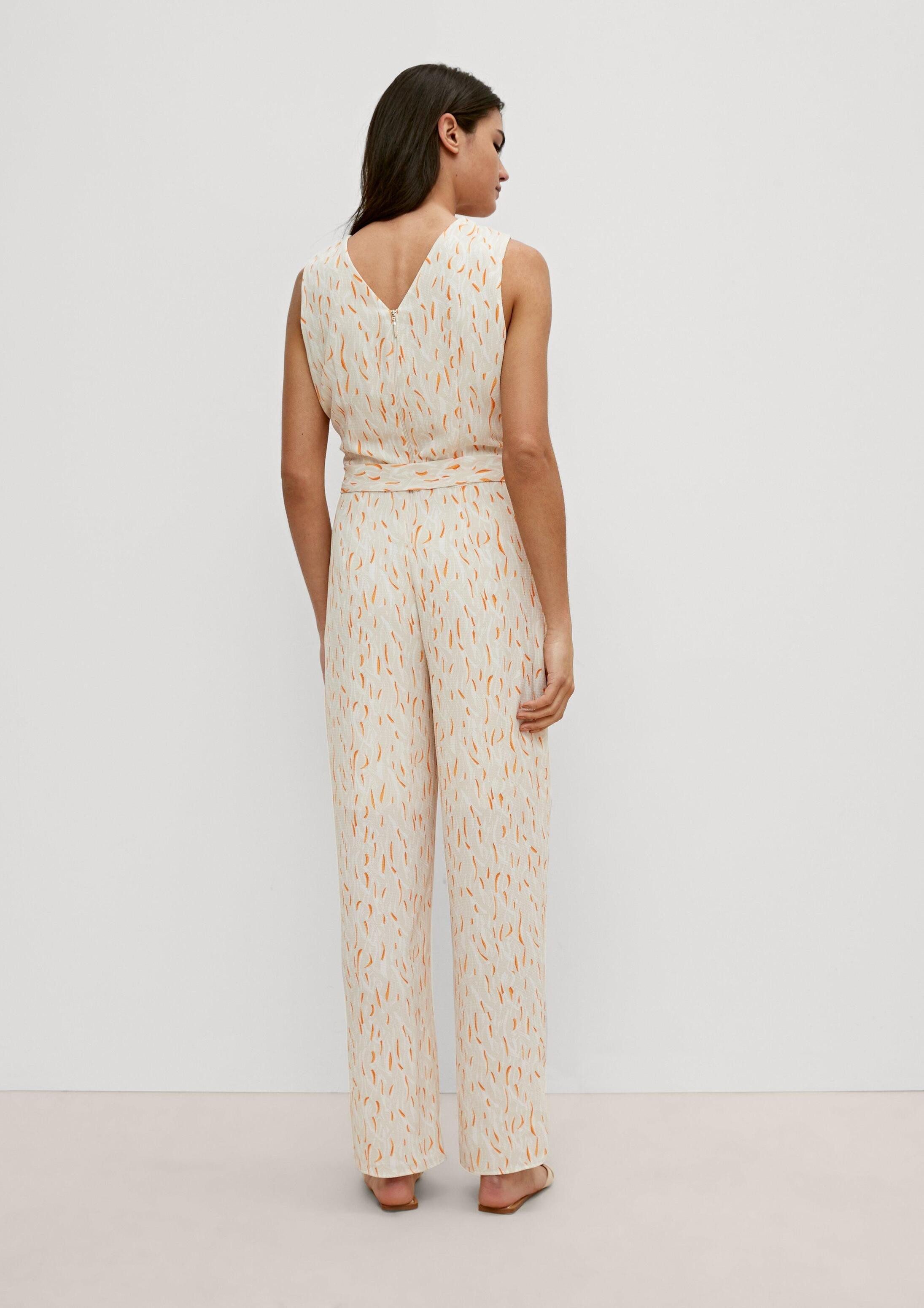 comma Jumpsuit Overall Jumpsuit mit Crêpestruktur