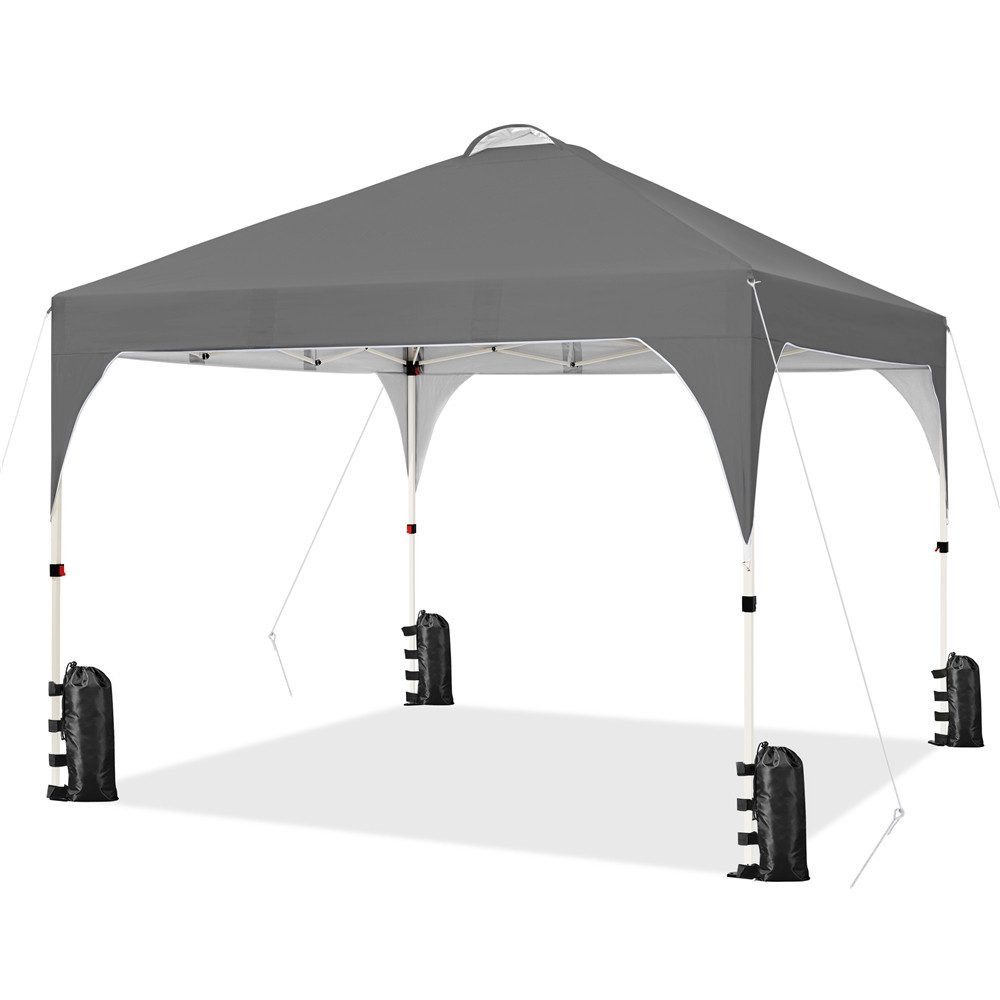 Yaheetech Faltpavillon Großzügiges Campingzelt mit einer Tragetasche 2,4x2,4m / 3x3m, mit 0 Seitenteilen, Gartenpavillon höhenverstellbar für Garten/Hof/Park/Markt