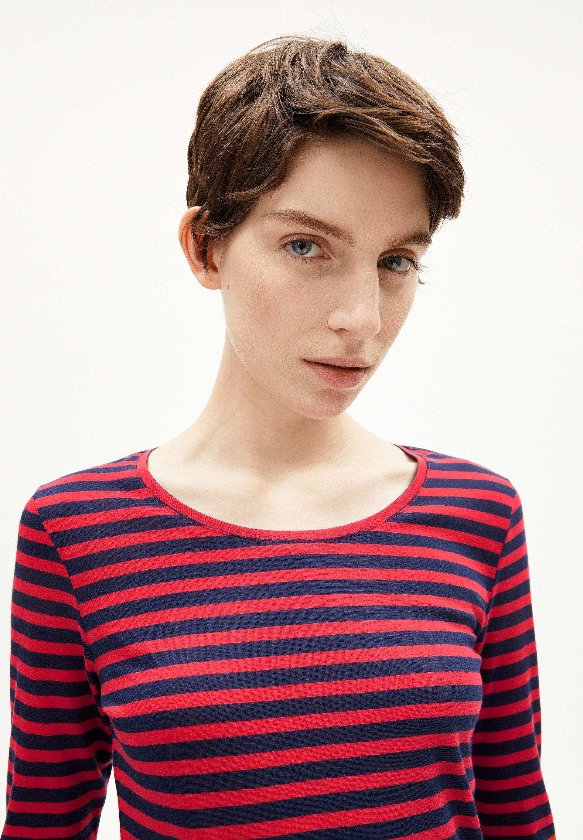 Armedangels Longsleeve EINIAARA STRIPES Longsleeve aus Bio-Baumwolle Slim Fit