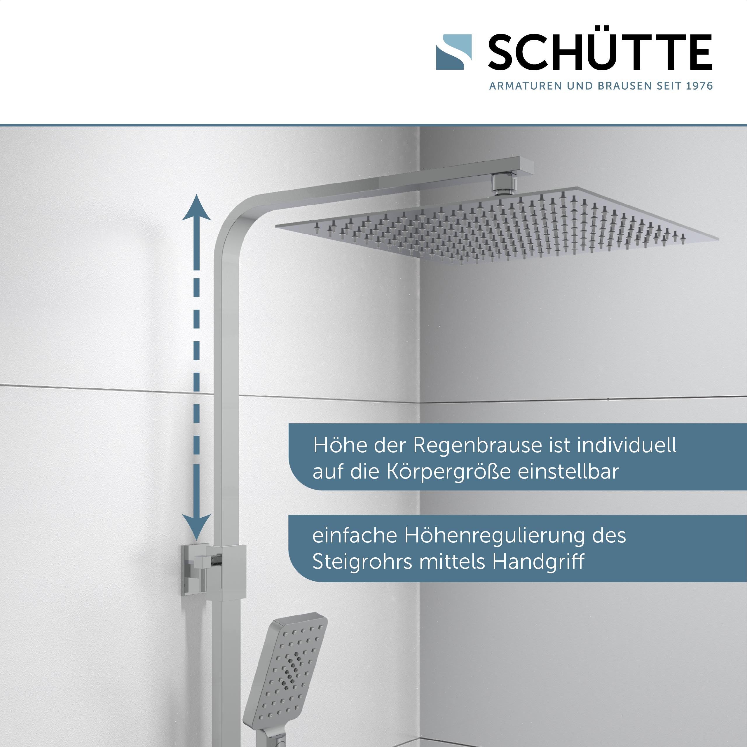 Schütte Brausegarnitur OCEAN, Höhe 120 cm, 3 Strahlart(en), Sicherheitssperre, höhenverstellb., inkl. Glasablage, Antikalk