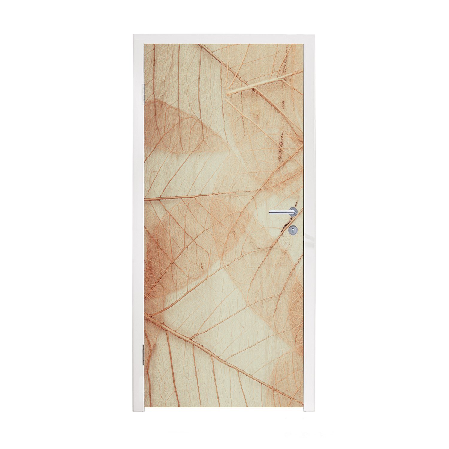 [Günstigster Preis] MuchoWow Türtapete Blätter - Textur Rosa, Tür, bedruckt, Fototapete St), Türaufkleber, Matt, für cm - 75x205 (1