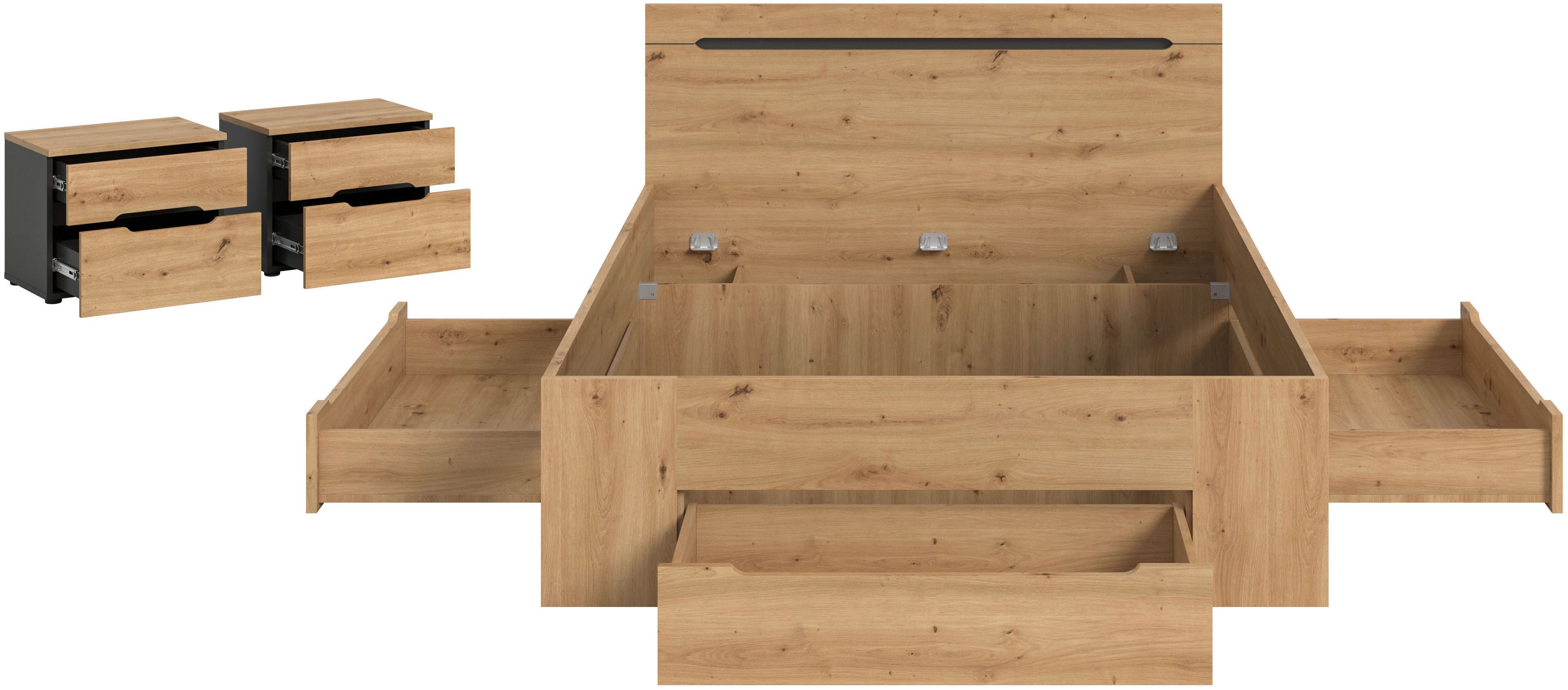 Home affaire Schlafzimmer-Set REHAT, 3-teilig, bestehend günstig online kaufen