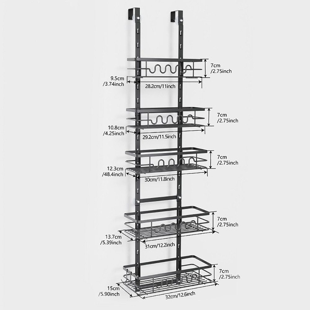 GarveeMore Küchenorganizer-Set Über der Tür Speisekammer Veranstalter, Metall hängenden Gewürzregal, Pantry Tür Organizer Regale Multi-Tier über die Tür für Küche Bad