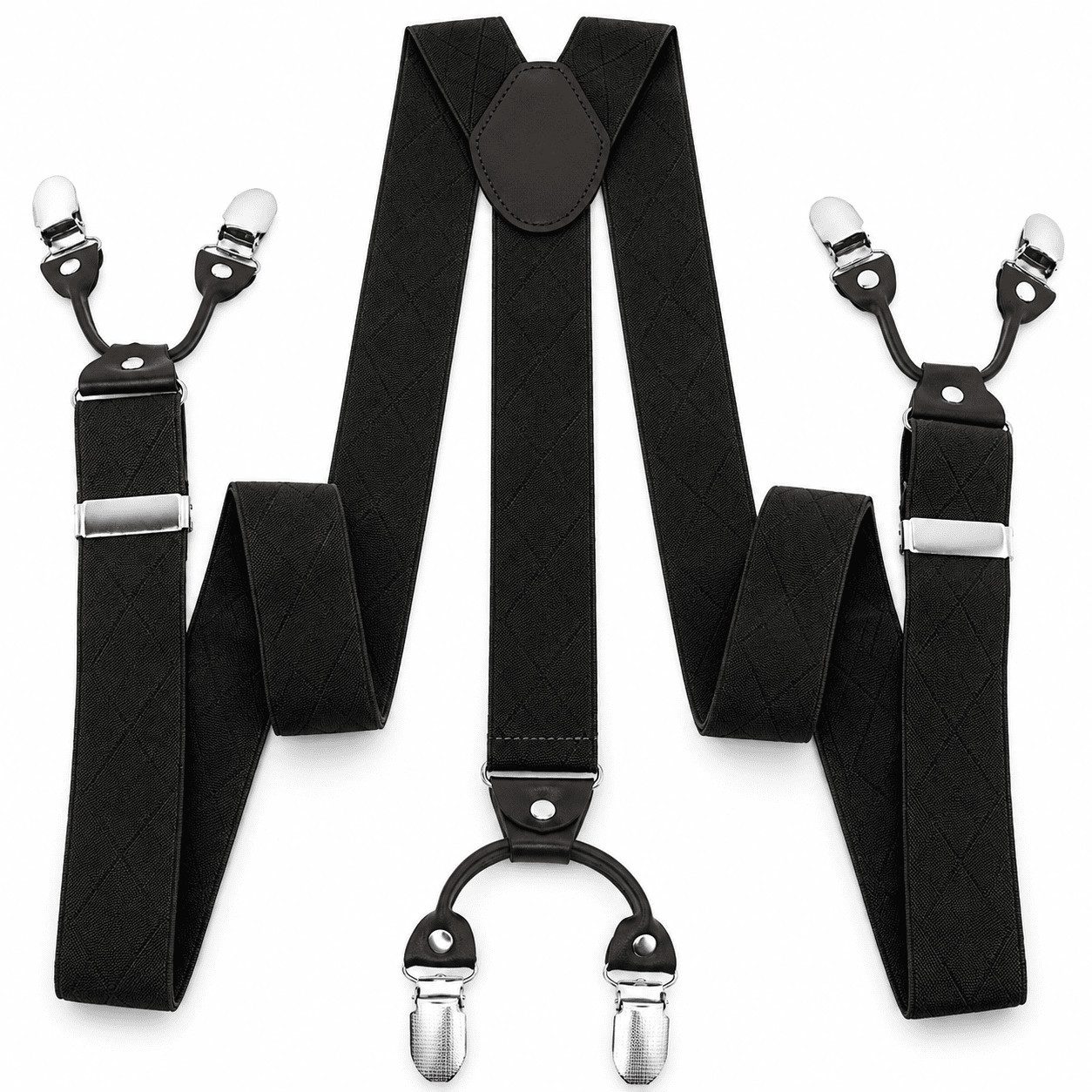 MidGard Hosenträger Y-Form mit 6 extra starken Clips, 3,5cm Breit, Einstellbar & Elastisch 3,5 cm Breit, Einstellbar und Elastisch