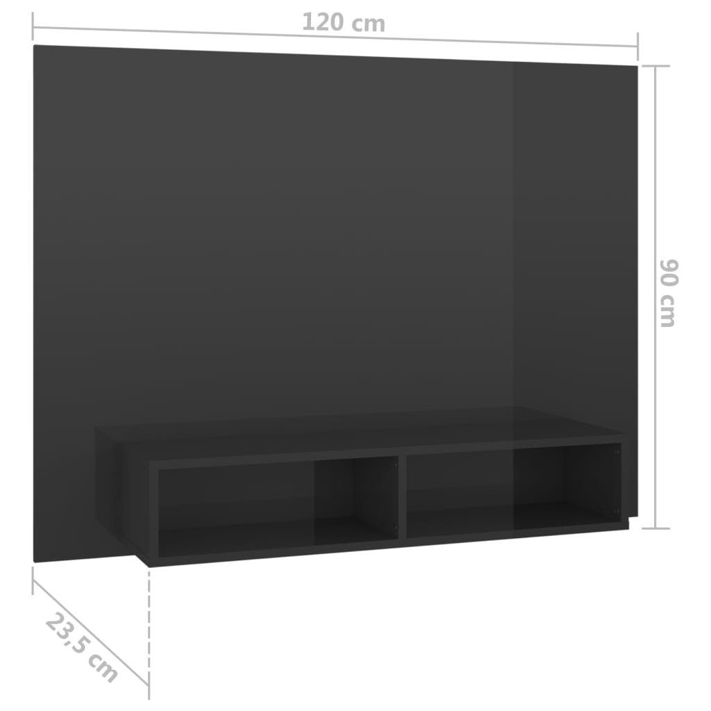 cm TV-Schrank Holzwerkstoff 120x23,5x90 Hochglanz-Grau TV-Wandschrank furnicato