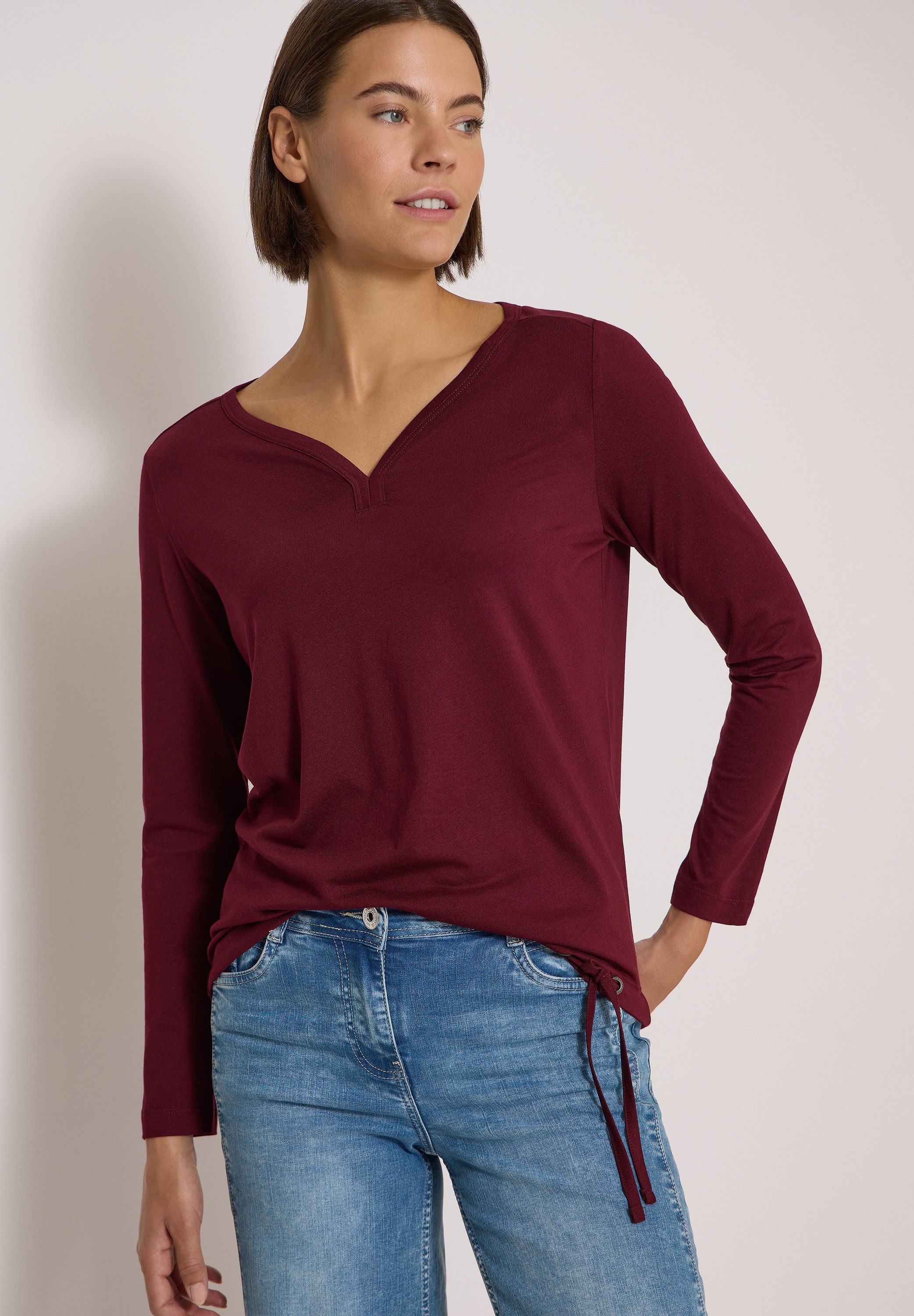 CECIL Langarmshirt mit Tunnelzug am Saum