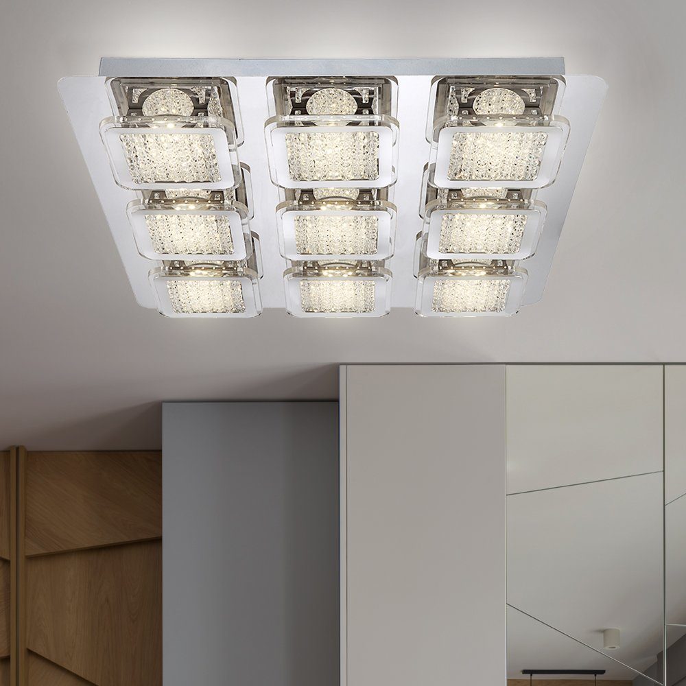 verbaut, Deckenlampe Deckenleuchte Acrylkristalle 45W LED LED-Leuchtmittel Deckenleuchte, Globo Beleuchtung fest Warmweiß, LED