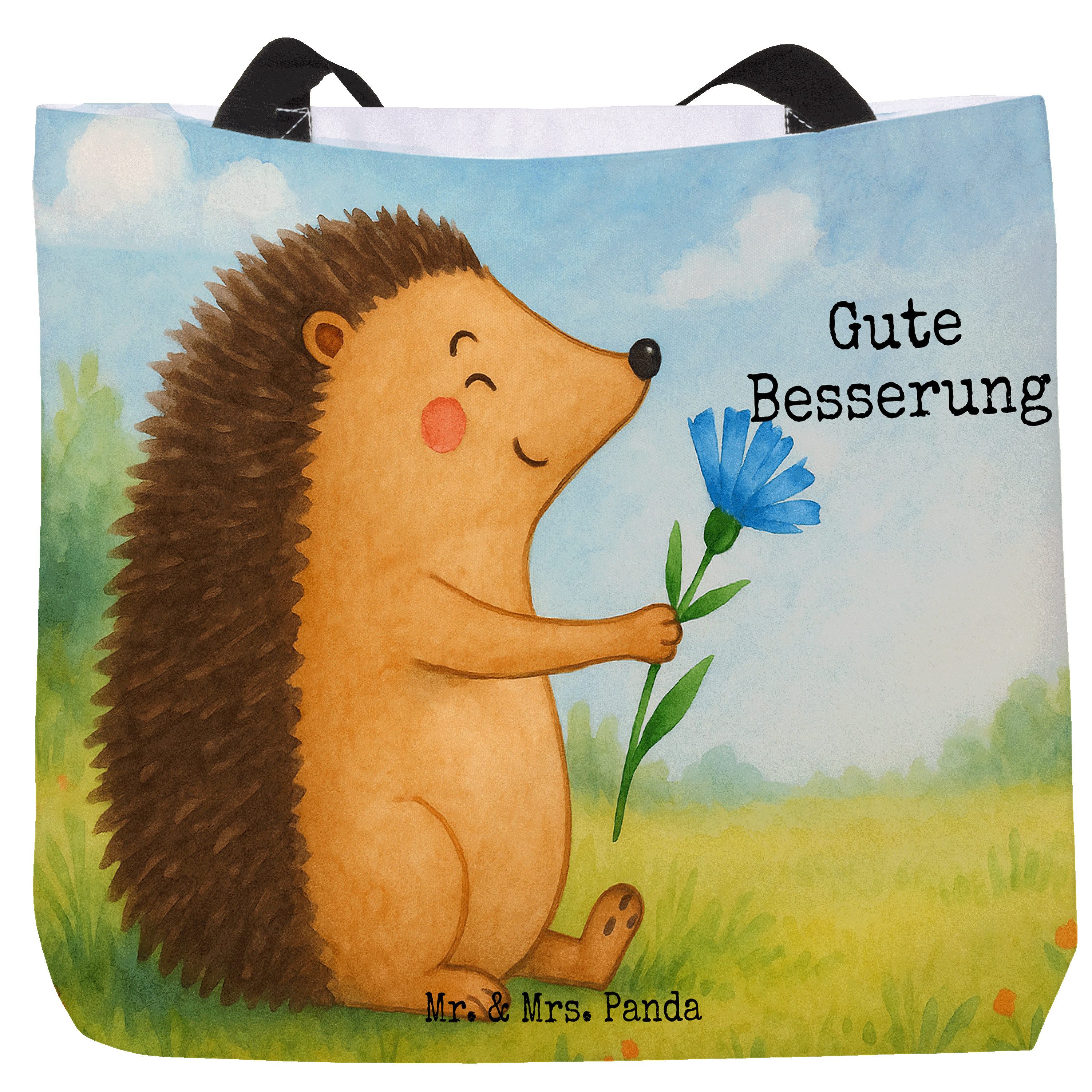 Shopper Igel Blumen Design, Schultasche, Weiß, Krankheit, krank, Laptoptasche