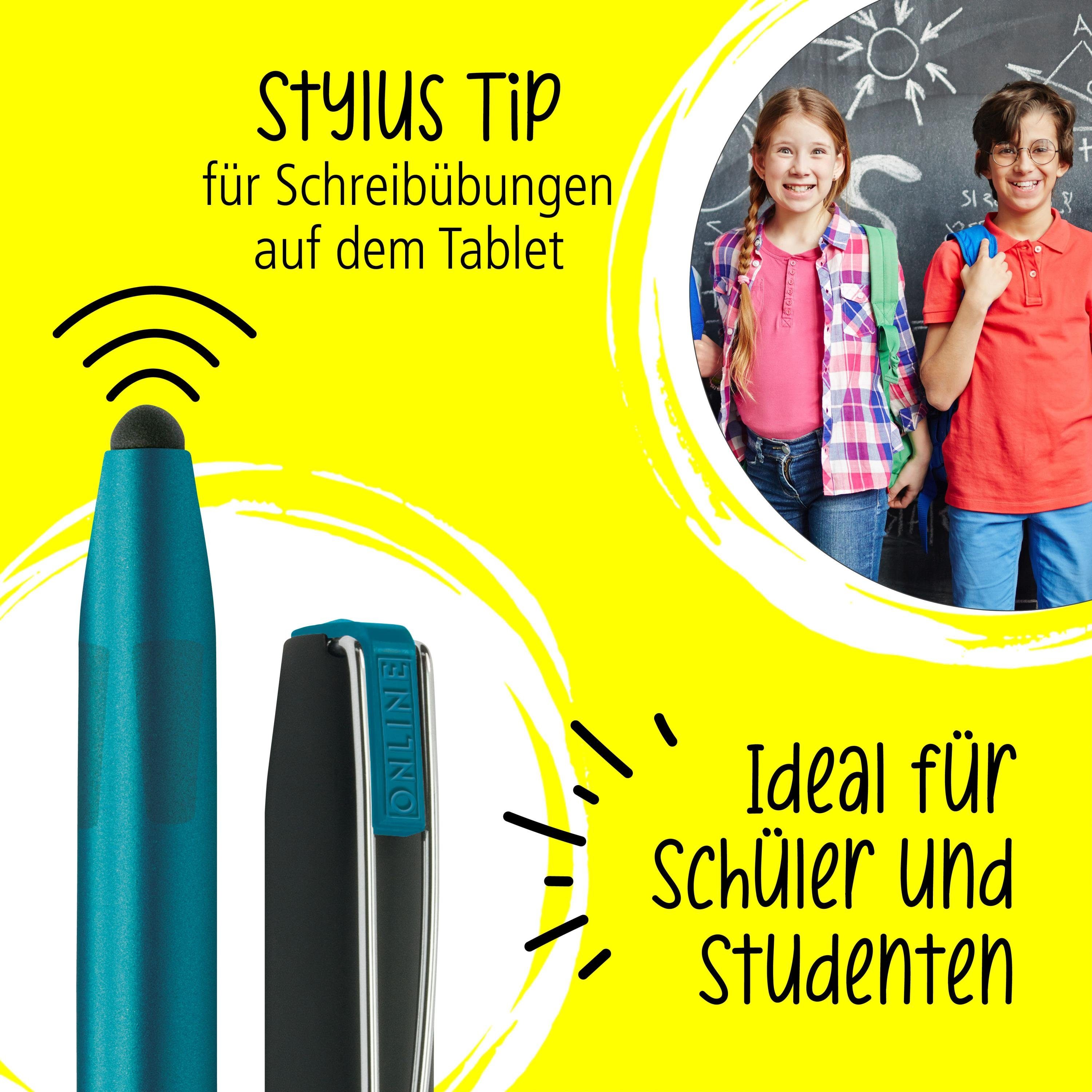 mit Switch die Petrol Plus, Schule, Tintenroller Stylus-Tip Online ideal ergonomisch, Pen für