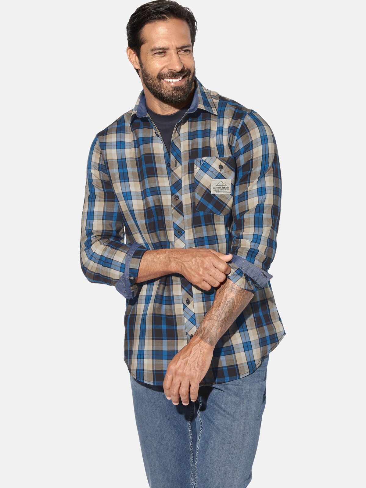 Jan Vanderstorm Langarmhemd NORLUND mit Brusttasche günstig online kaufen