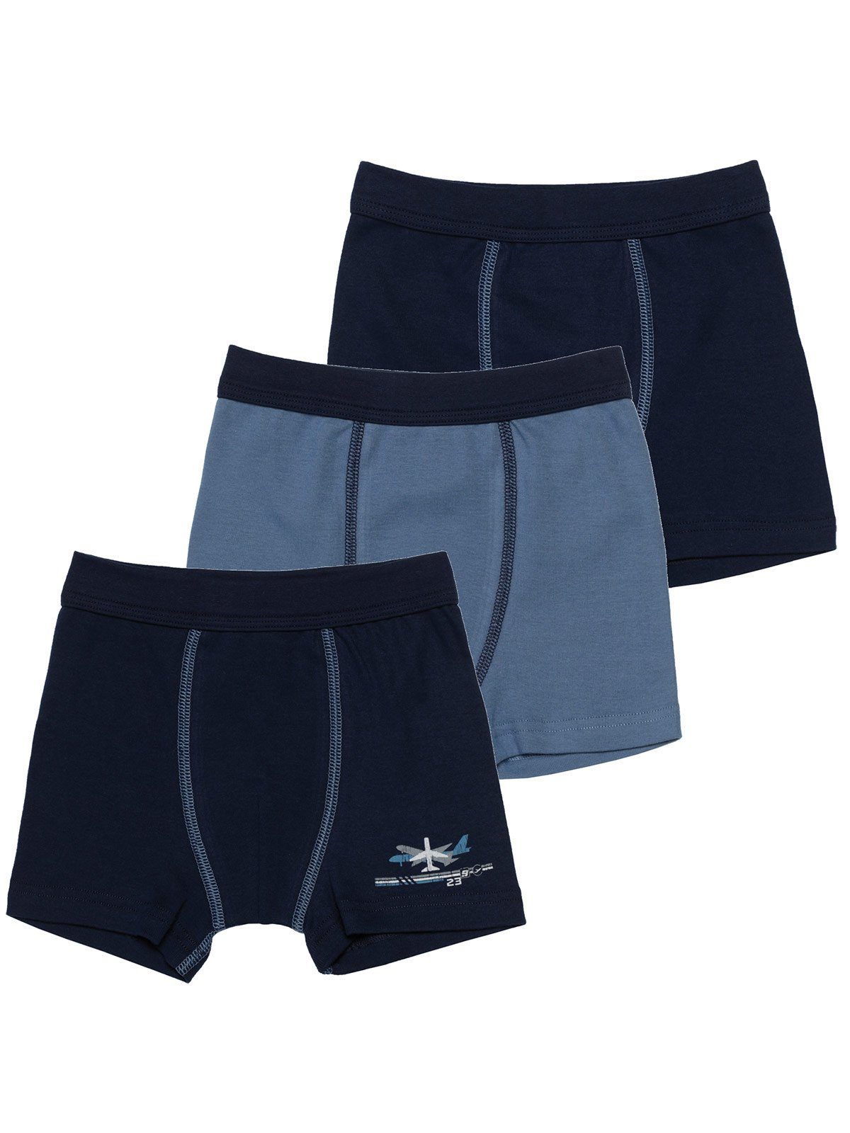 Sweety for Kids Boxershorts Knaben Shorts 3er Pack Feinripp (Packung, 3-St) hohe Markenqualität marine