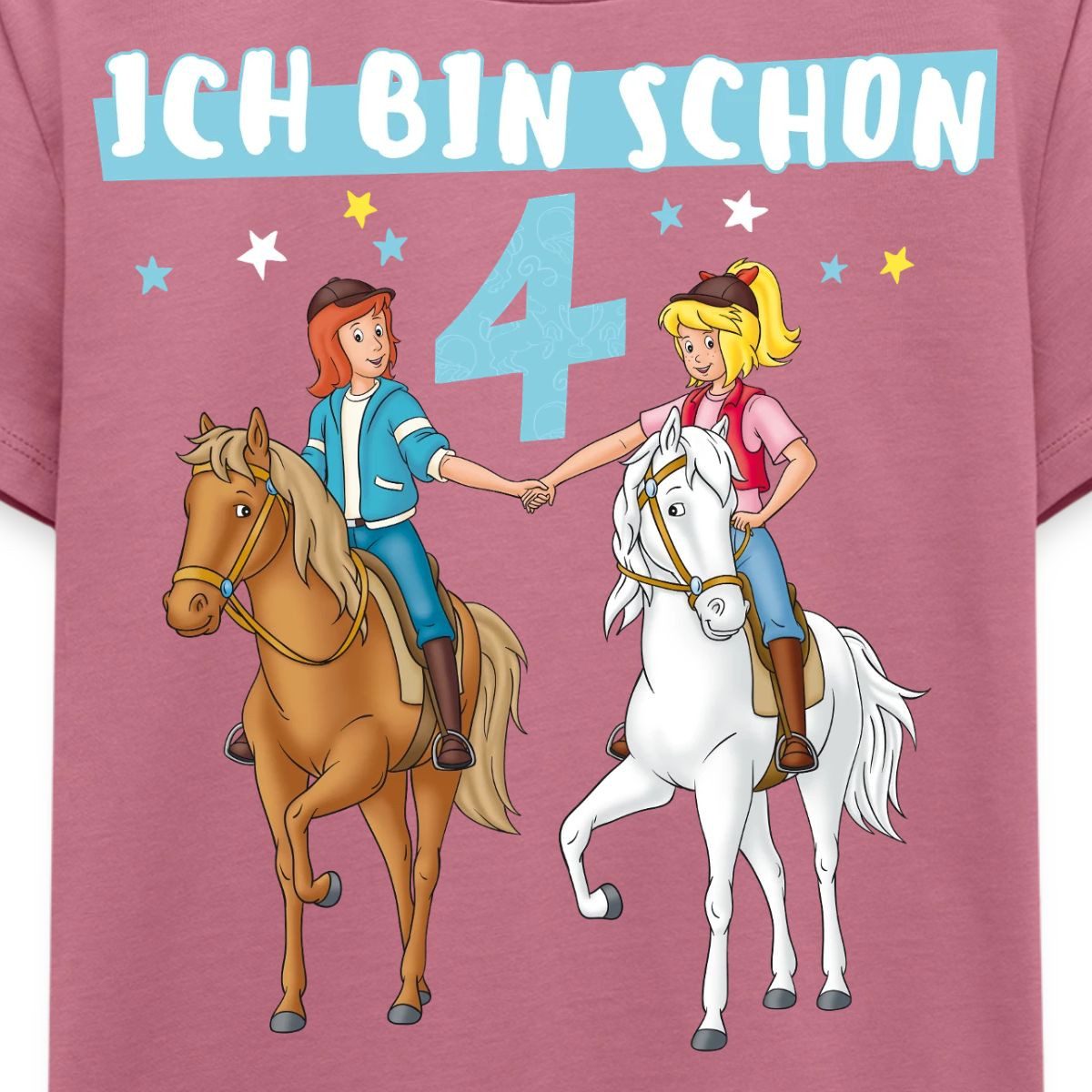 Spreadshirt T-Shirt Bibi & Tina Geburtstag Ich Bin Schon Vier Kinder Premium T-Shirt (1-tlg) – Bild 2 von 5