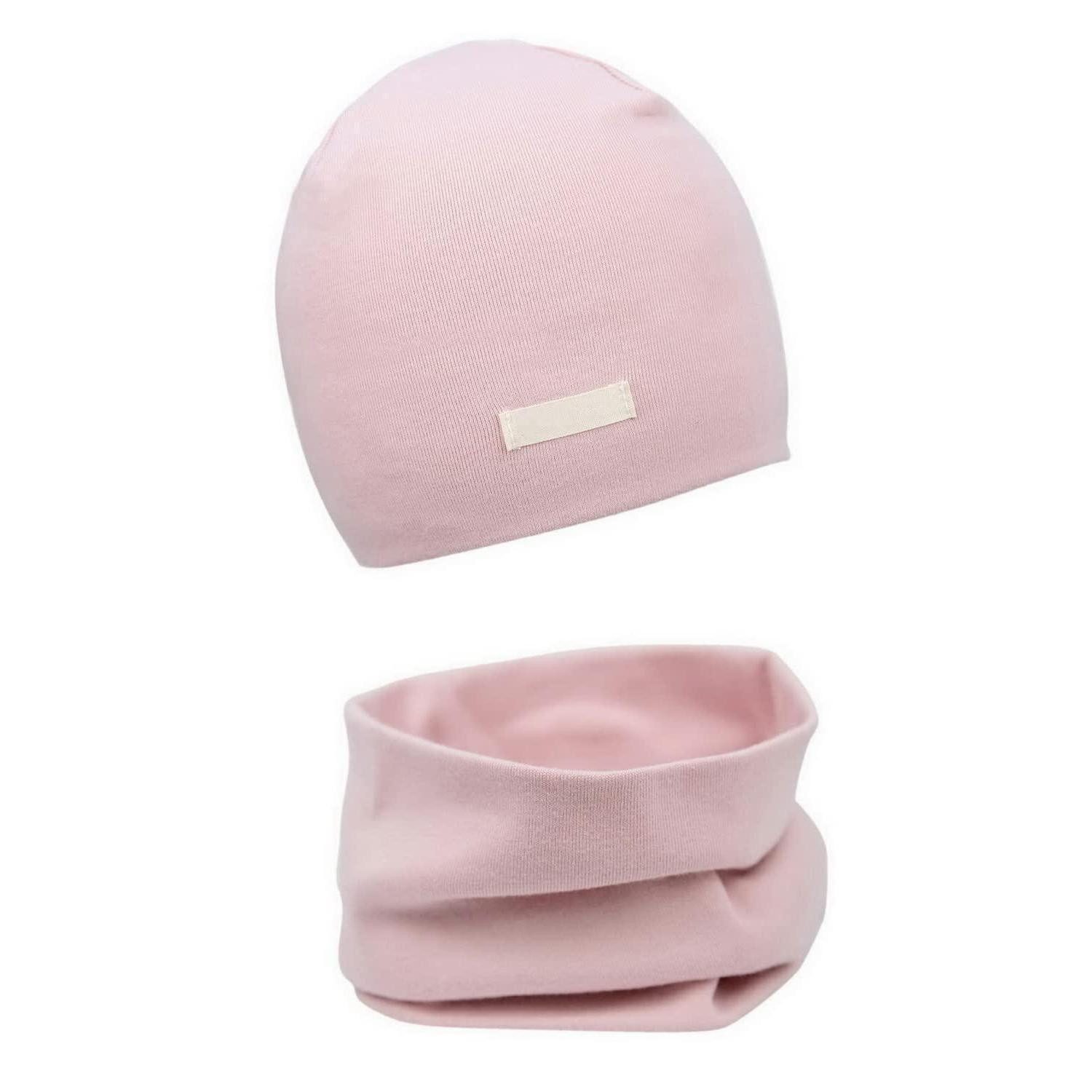 LuxusKollektion Schal Mädchen Mützen & Schal Set Baumwolle 2er 44-48 Rosa, (1-St)