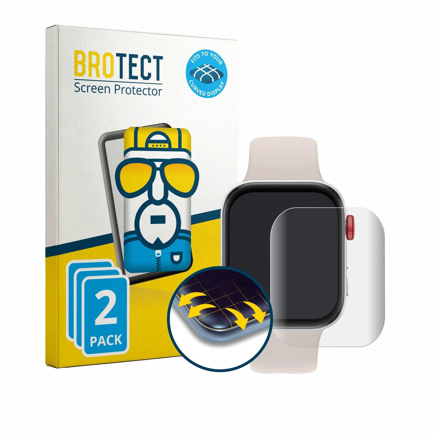 BROTECT Displayschutzfolie Fullscreen Schutzfolie für Huawei Watch Fit 3, 2 Stück, Displayschutz Folie Fullcover Klar Transparent