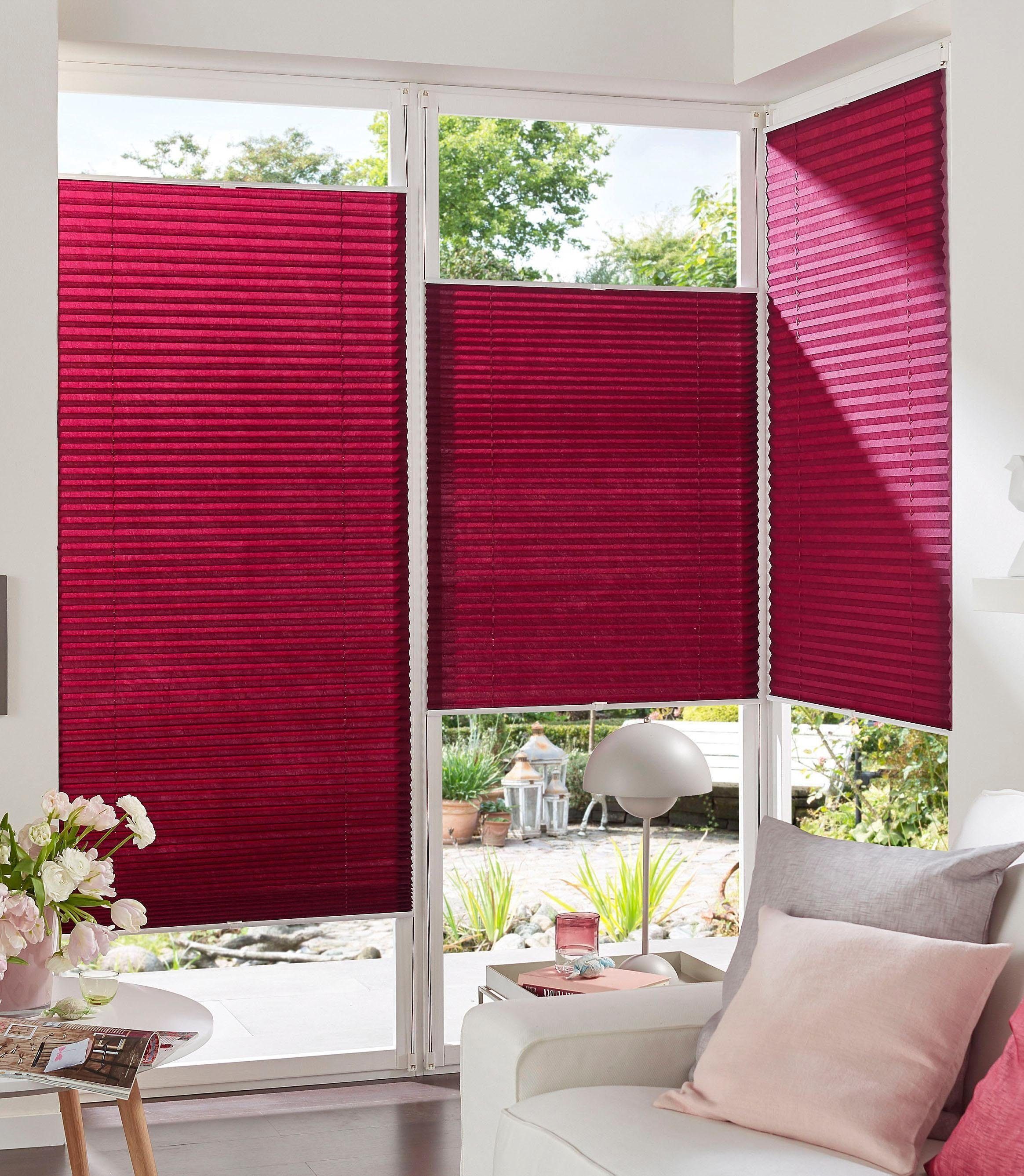 K-HOME Plissee Klemmfix Pisa, verdunkelnd, ohne Bohren, verspannt, Klemmfix günstig online kaufen