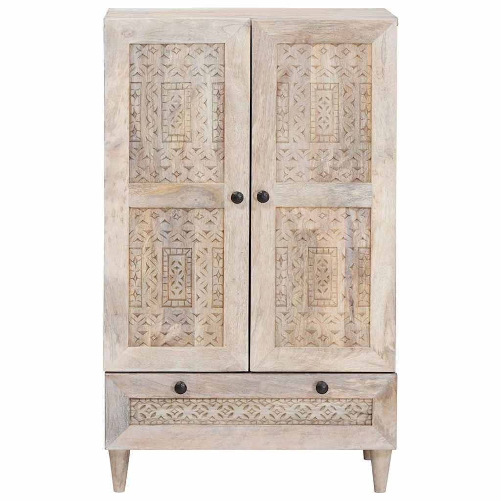 vidaXL Highboard 60 x 33 x 100 cm Hochboard aus massivem Mangoholz mit 1 Schublade und