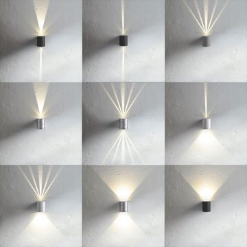 Licht-Trend Außen-Wandleuchte Baleno LED-Wandlampe Up&Down mit Lichtfilter Edelstahl Edelstahl, Warmweiß