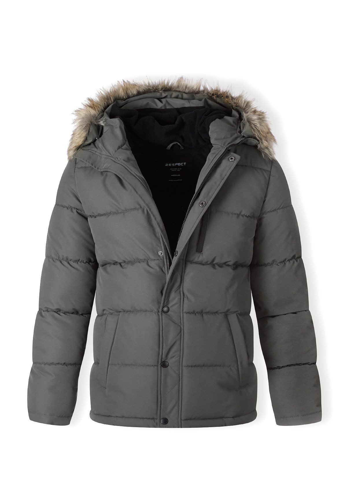 Respect Winterjacke Gefütterte Jacke mit Fellimitat (XS-XXL)