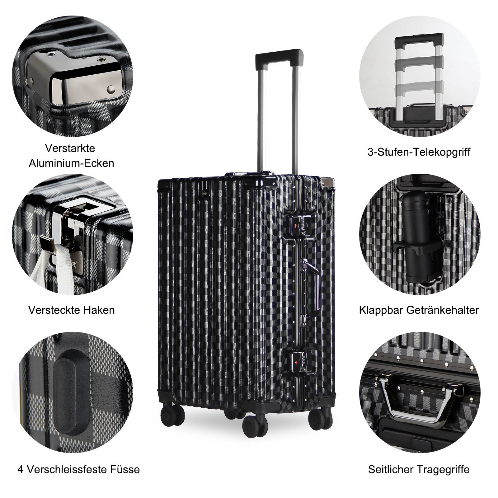 HOMELUX Trolleyset Trolley Größe M, L, XL Reisekoffer Alu-Rahmen ABS & TSA günstig online kaufen