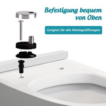 Homewit WC-Sitz Toilettendeckel WC Sitz mit Quick-Release-Funktion und Absenkautomatik (Set, 1-St., O-Form WC Deckel mit verstellbarem Scharnieren), Aus Harnstoff-Formaldehyd-Harzmaterial, Weiß