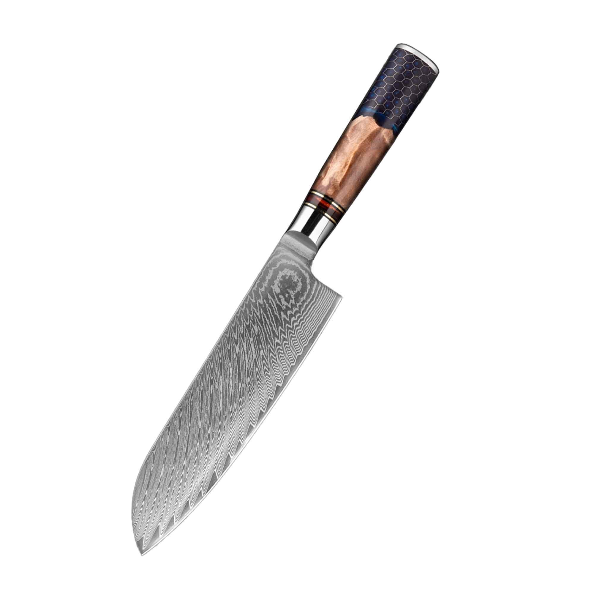 Muxel Kochmesser Das – der Santoku Premium mit 67, Damastmesser Spitzenklasse Unikat Messer Messer ein Jedes
