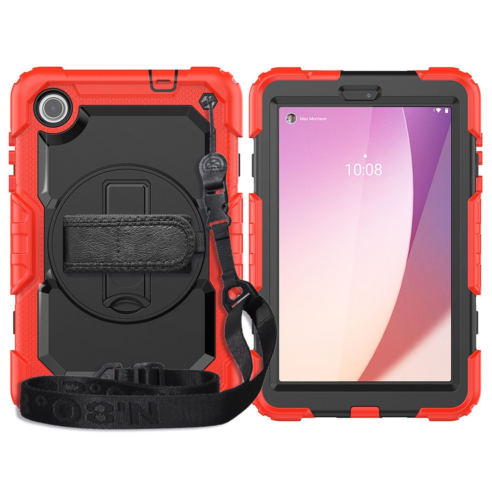 Lobwerk Tablet-Hülle 4in1 Hülle für Lenovo Tab M8 (4th Gen) TB-300FU 2023 8 Zoll, Sturzdämpfung, Aufstellfunktion, Outdoor
