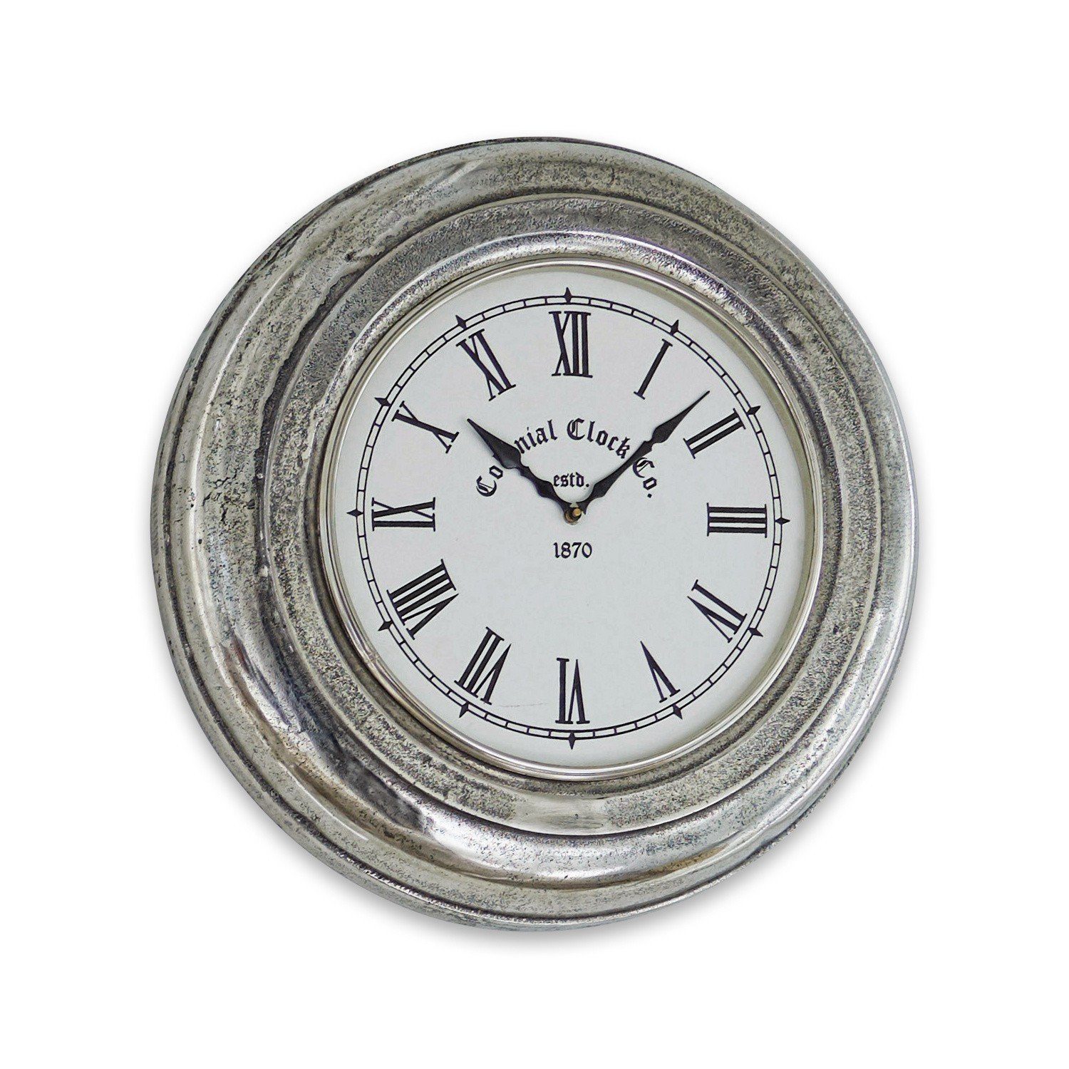 antiksilber Uhr Wanduhr Brampton Mirabeau