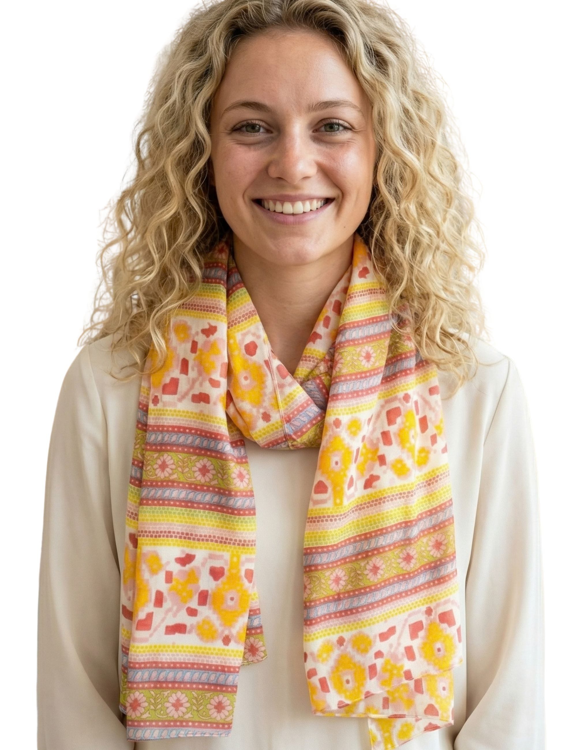 Sunsa Halstuch Damen Schal Tuch. Baumwolle Halstuch. Scarf mit Blumen Aufdruck, Blumen & Abstract Aufdruck