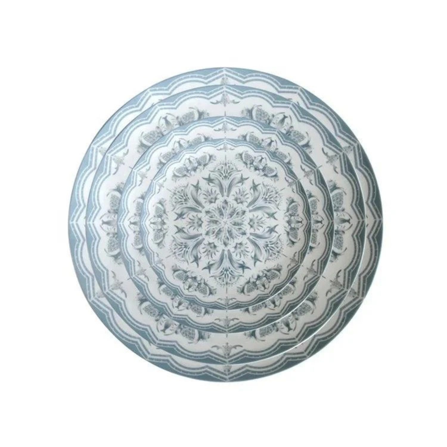 Quality Elegance Teller-Set Luxuriöses Bone China Tafelservice 4 tlg (4-tlg)