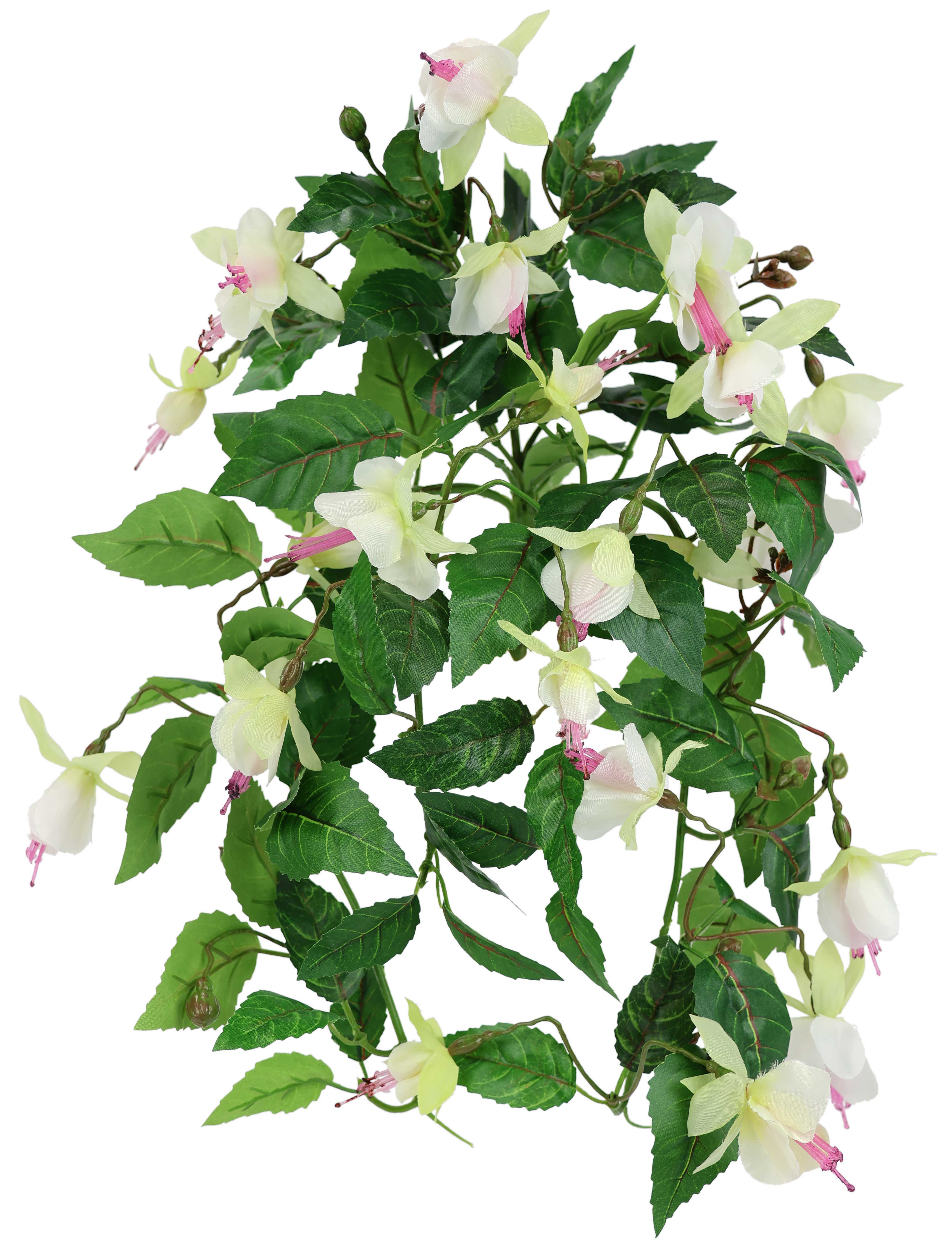 Kunstpflanze Kunstblume Fuchsie Fuchsie, I.GE.A., Höhe 40 cm, Dekoblume Hängende Blumen mit Blüten Künstliche Blumen Hängeblume