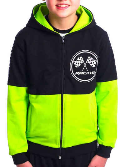 BEZLIT Kapuzensweatjacke Jungen Sweatjacke mit Motiv Druck (1-tlg) zwei farbig, Rennfahnen