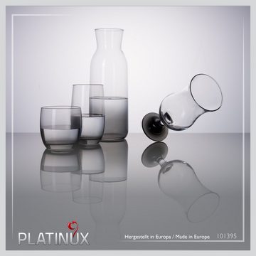 PLATINUX Cocktailglas Cocktailgläser mit Schwarzem Ombré Effekt, Glas, 400ml (max. 470ml) Set 6-Teilig Partygläser Milkshakeglas