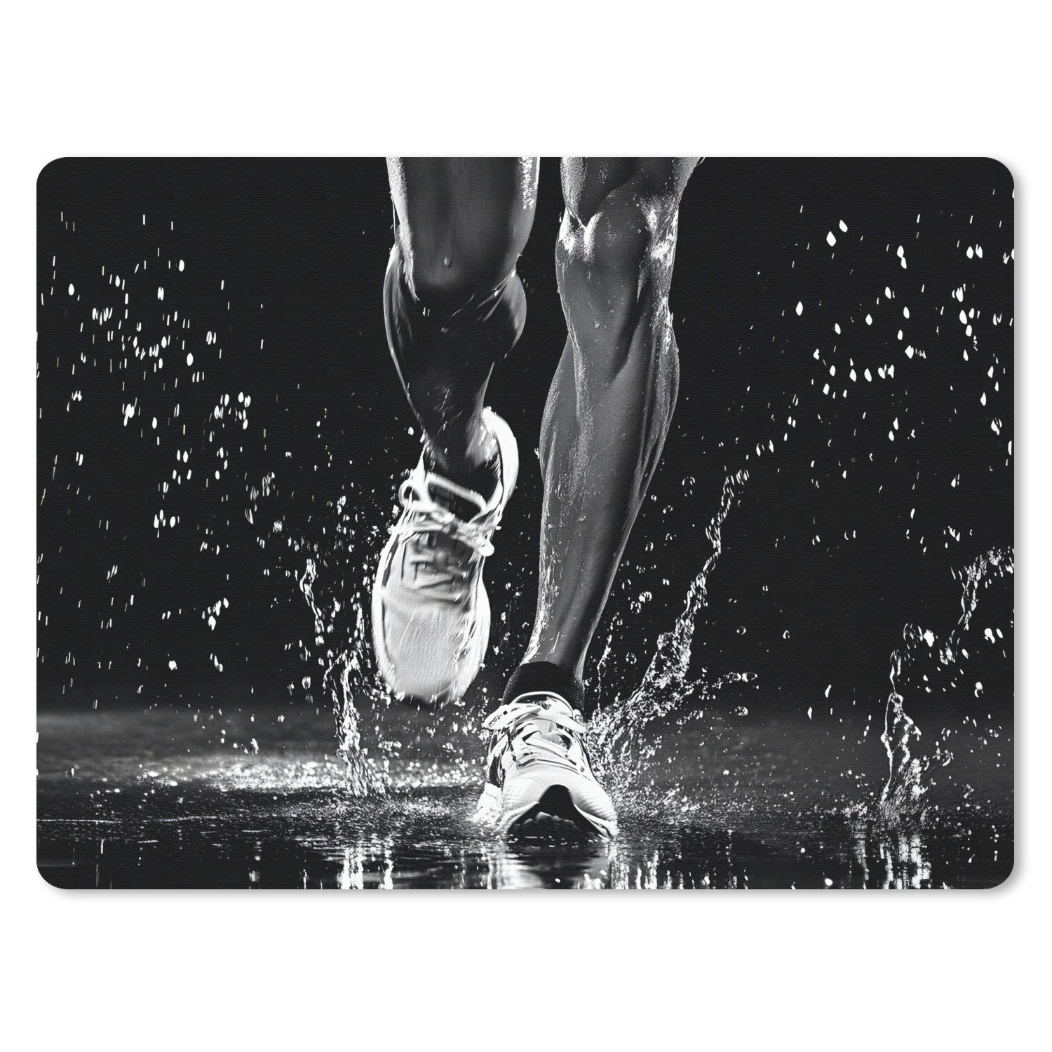 MuchoWow Mauspad Laufschuhe - Laufen - Drops - Schwarz (1-St), Gaming, Mousepad Klein, Büro Zubehör, Mausunterlage, 23x19 cm
