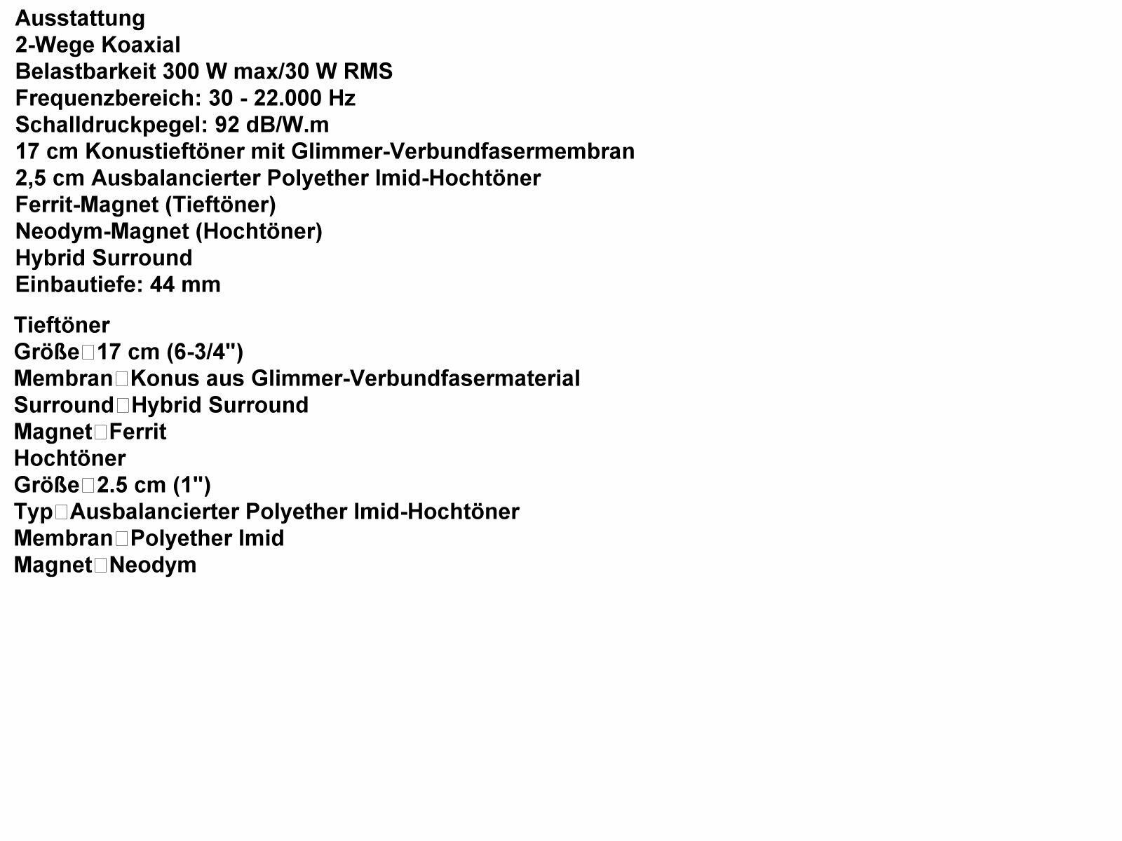 Auto-Lautsprecher Lautspre JVC Ford DSX Bj für C-Max W) 05/03-11/10 (30 passend