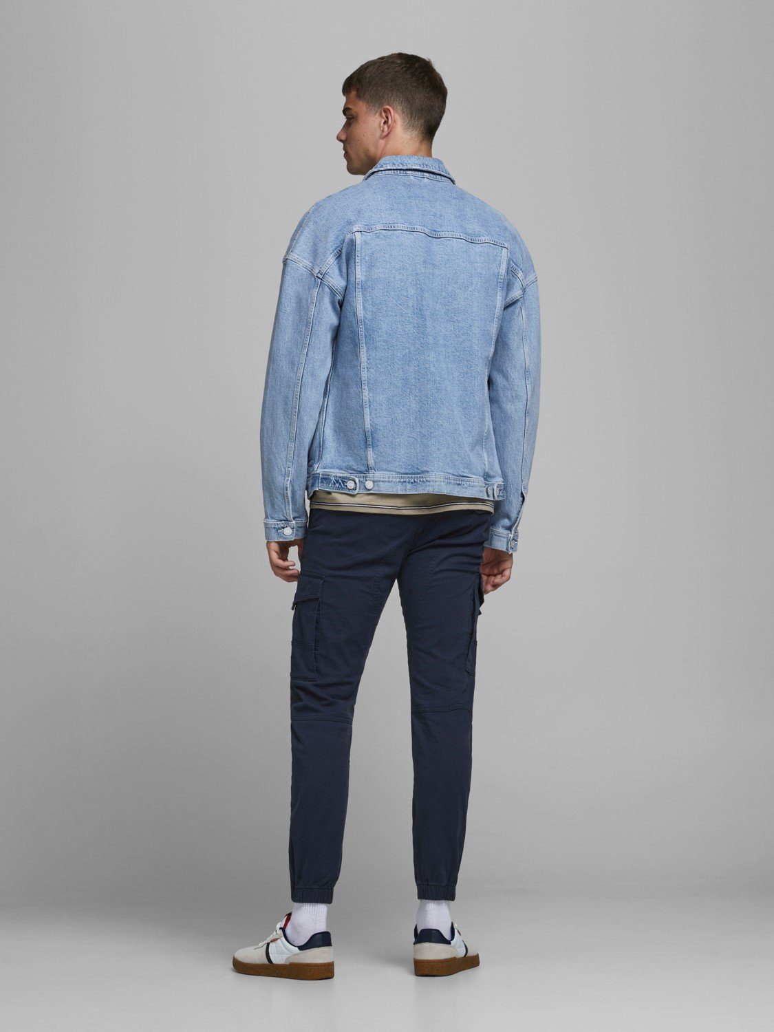 Jack & Jones Cargohose Cargo Pants PAUL FLAKE AKM 542 Twill für Herren Bio-Baumwolle nachhaltig Slim fit unifarben wärmend – Bild 5 von 5