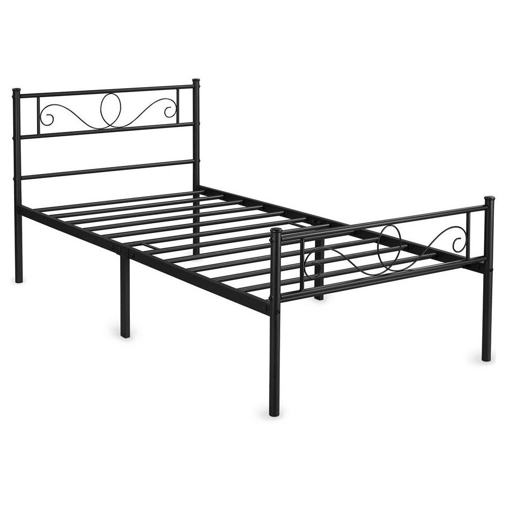 Yaheetech Bettgestell Metallbett mit Kopfteil, Einzelbett/Doppelbett günstig online kaufen